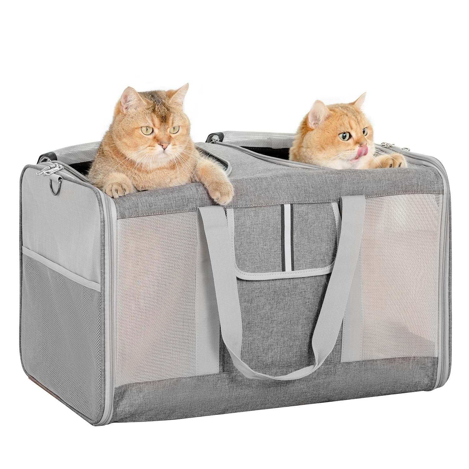 Sedioso Extra Large Cat Carrier for 2 Cats, 24x 14x 16in Pet Carrier for Cat and Dog Up to 40lbs, All-Sided Large Mesh Cat Carri