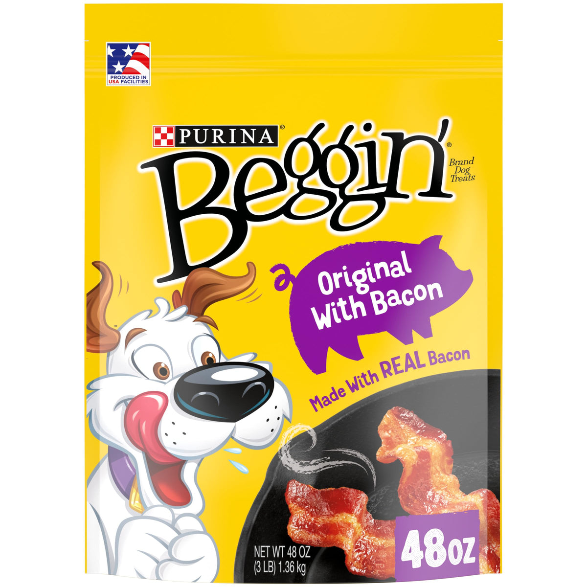 Purina Beggin' Strips Dog Treats, Original With Bacon Flavor - 48 Oz. Pouch