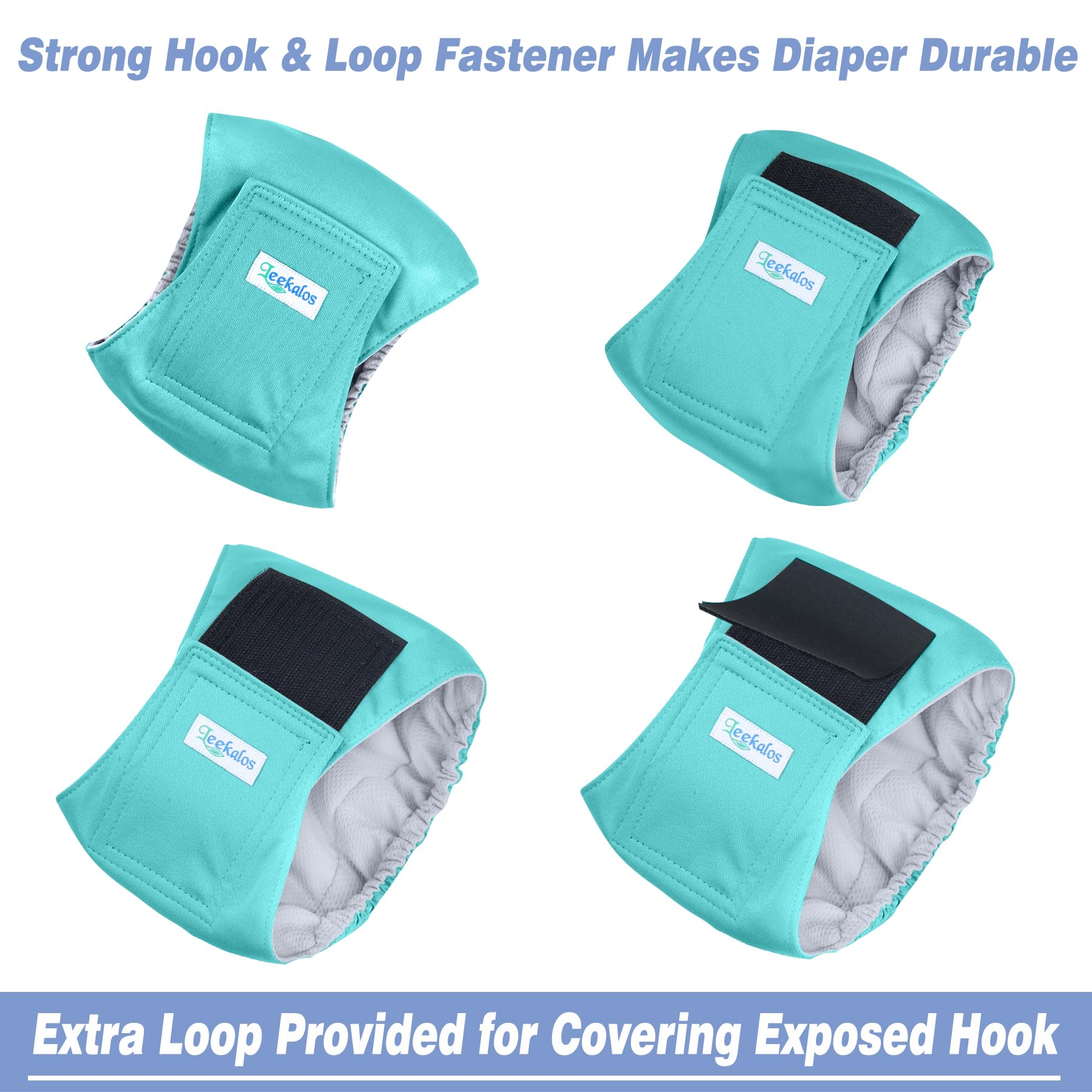 Leekalos Male Dog Diapers (3 Pack), High Absorbing Dog Belly Bands for Male Dogs, Washable Reusable Dog Male Wraps (X-Large)