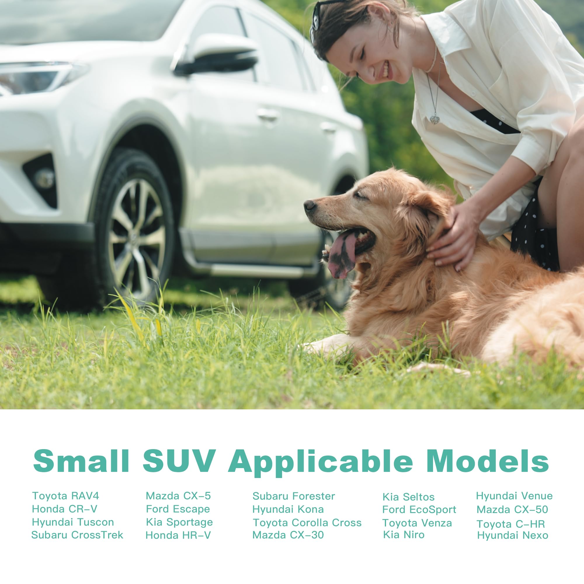 Meginc Back Seat Pet Cover For Dogs For Suv, Waterproof Backseat Cover For Dogs In Car Heavy Durable Car Seat Covers For Dogs With Side Flap, Non Slip Dog Bench Seat Covers For Suv,Jeeps,Rav4,Cr-V