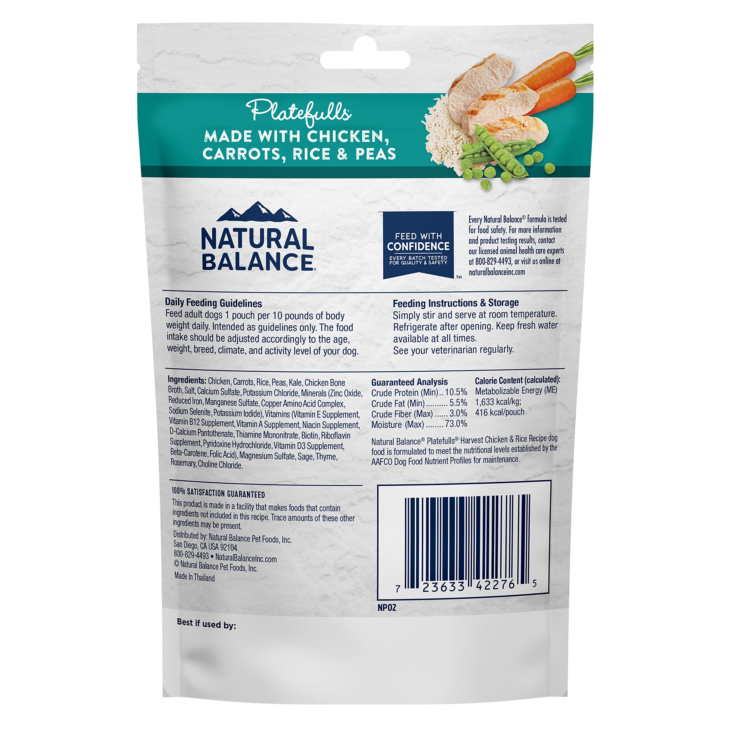 Natural Balance Platefulls Homestyle Adult Wet Dog Food, Harvest Chicken & Rice Recipe Cooked in Bone Broth, 9 Ounce (Pack of 12