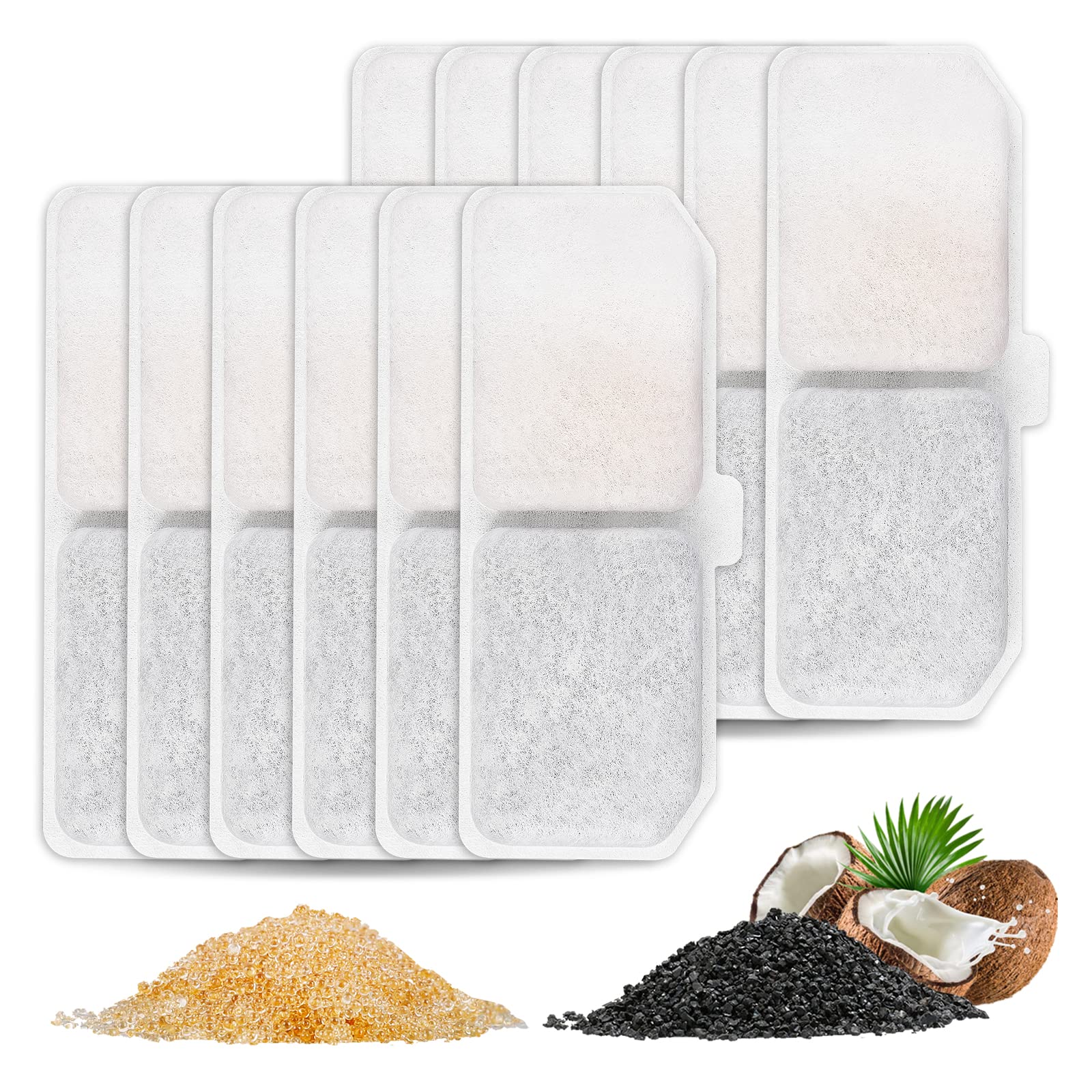 Myfatboss Cat Water Fountain Filters, 12 Packs Pet Water Fountain Filter Replacement Charcoal Water Fountain Filter Compatible With Cat Water Dispenser