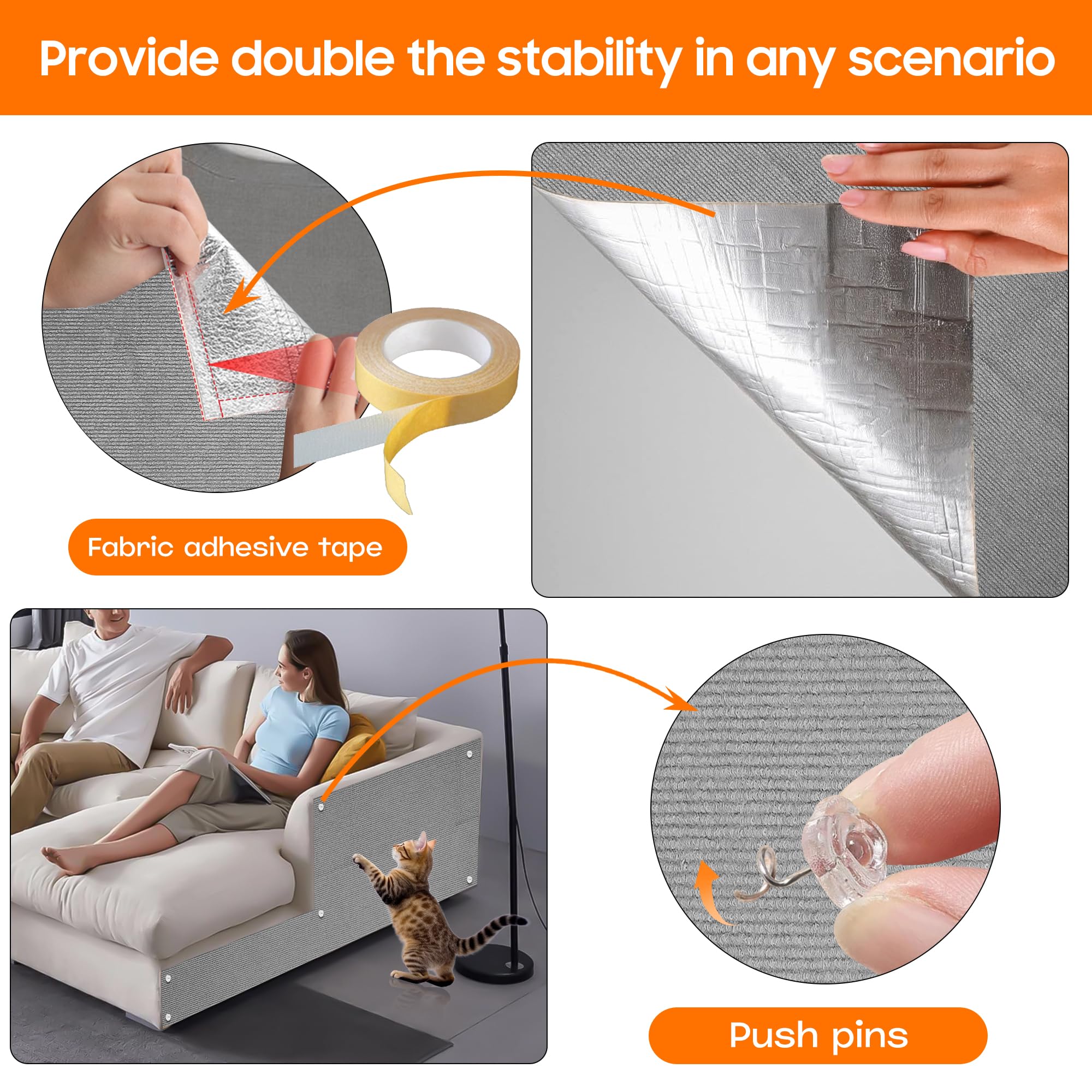 Cat Scratcher Couch Protector - Cat Scratch Furniture Protector For Sofa, Couch Protector From Cat Claws, Cat Scratch Pad & Scra