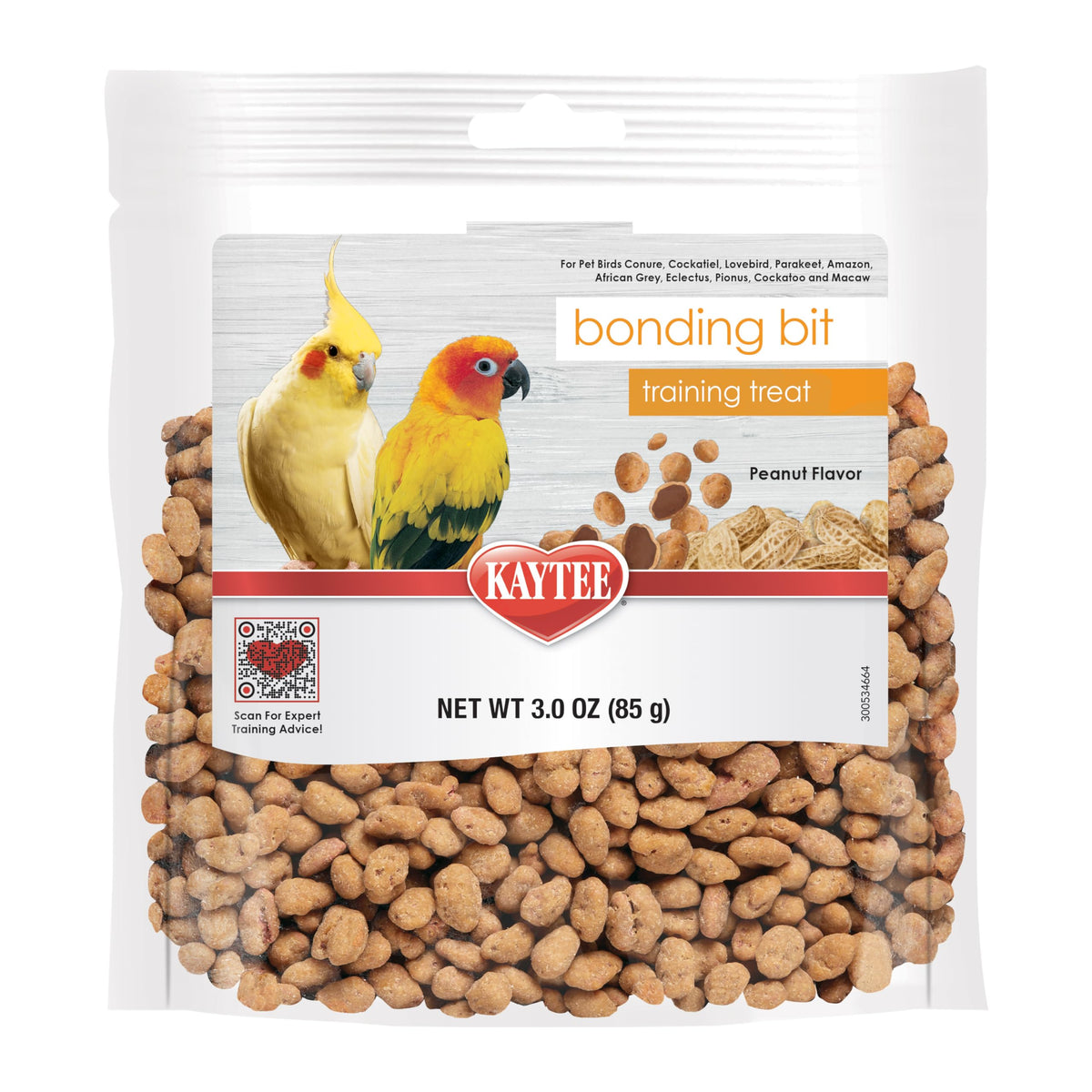 Kaytee Pet Bird Bonding Bits Training Treat For Conures, Cockatiels, Lovebirds, Parakeets, Amazons, African Greys, Ecletus, Pion