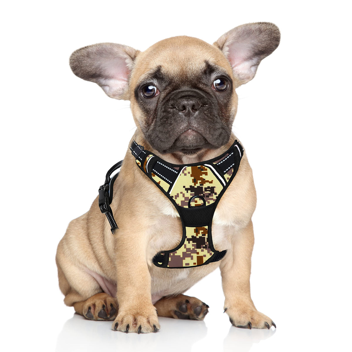 Barkbay No Pull Dog Harness Large Step In Reflective Dog Harness With Front Clip And Easy Control Handle For Walking Training Running(Desert Camo,S)