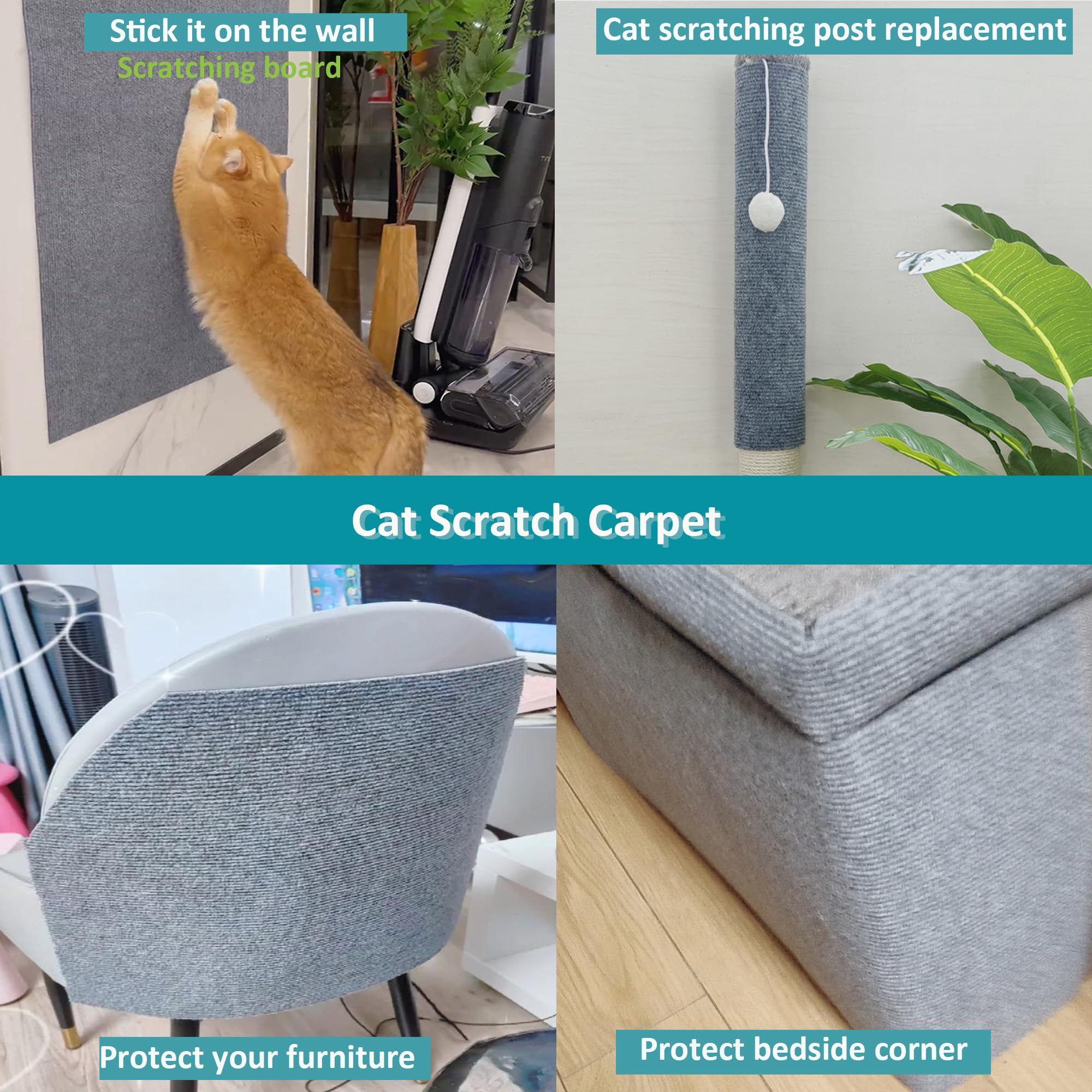 Cat Furniture Protectors From Scratching,Adhesive Cat Couch Protector,78.7X15.8Inch Diy Wall Scratcher,Couch Corner Scratcher Ma