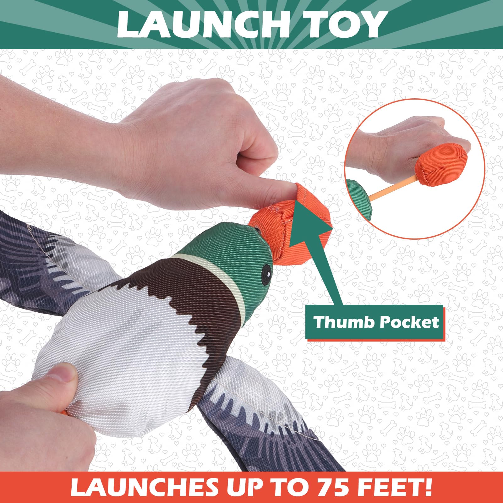 Expawlorer Duck Dog Toy Launcher - Floating Fetch Toy For Dogs, Interactive Squeaky Chew Toy Toss Thrower, Outdoor Fun For Small