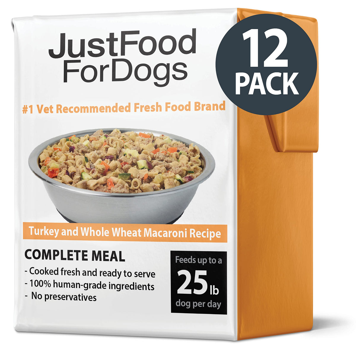 Justfoodfordogs Pantry Fresh Dog Food, Human Grade Turkey & Whole Wheat Macaroni (12 Pack)