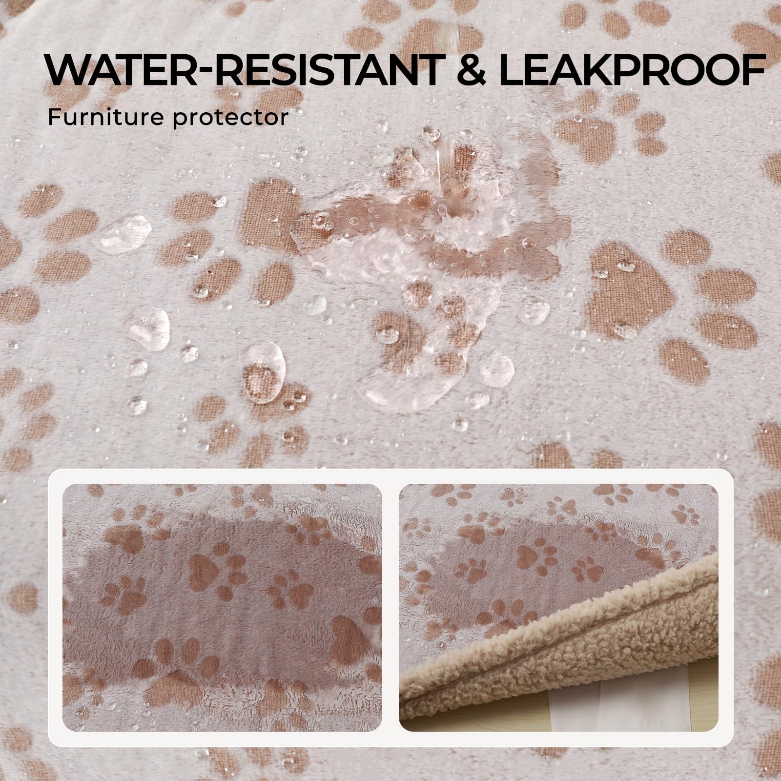 Luciphia Waterproof Pet Blankets For Couch Sofa Bed Cover Liquid Pee Proof Washable Soft Fluffy Large Dog Blanket Reversible Fur