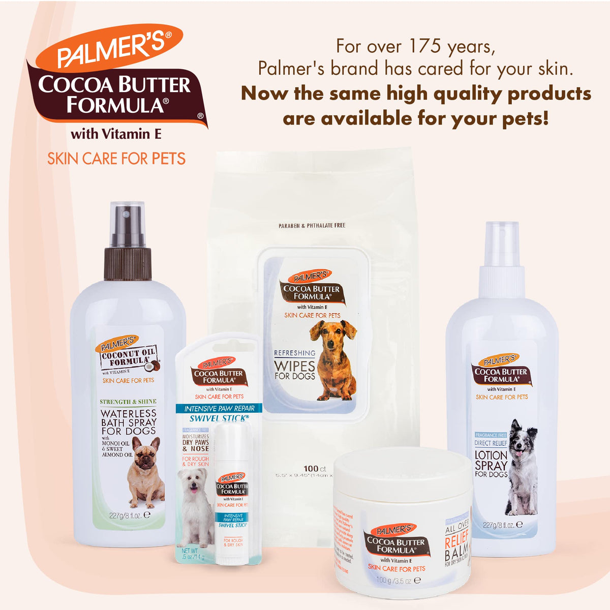 Palmer'S For Pets Cocoa Butter Fragrance Free Intensive Paw Repair Swivel Stick For Dogs | Cocoa Butter Paw Balm With Vitamin E, Peppermint Oil And Shea Butter For Rough & Dry Pads -0.5 Oz (Ff15588)