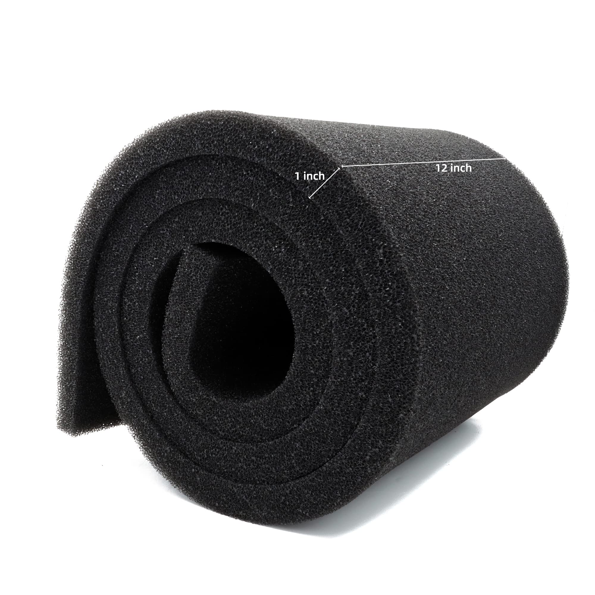 Alegi Aquarium Filter Media Foam Material Cut To Fit, 72'' X 12'' X 1'' Bio Pre Filter Sponge Pad Sheet For Fish Tank (12'' X 72