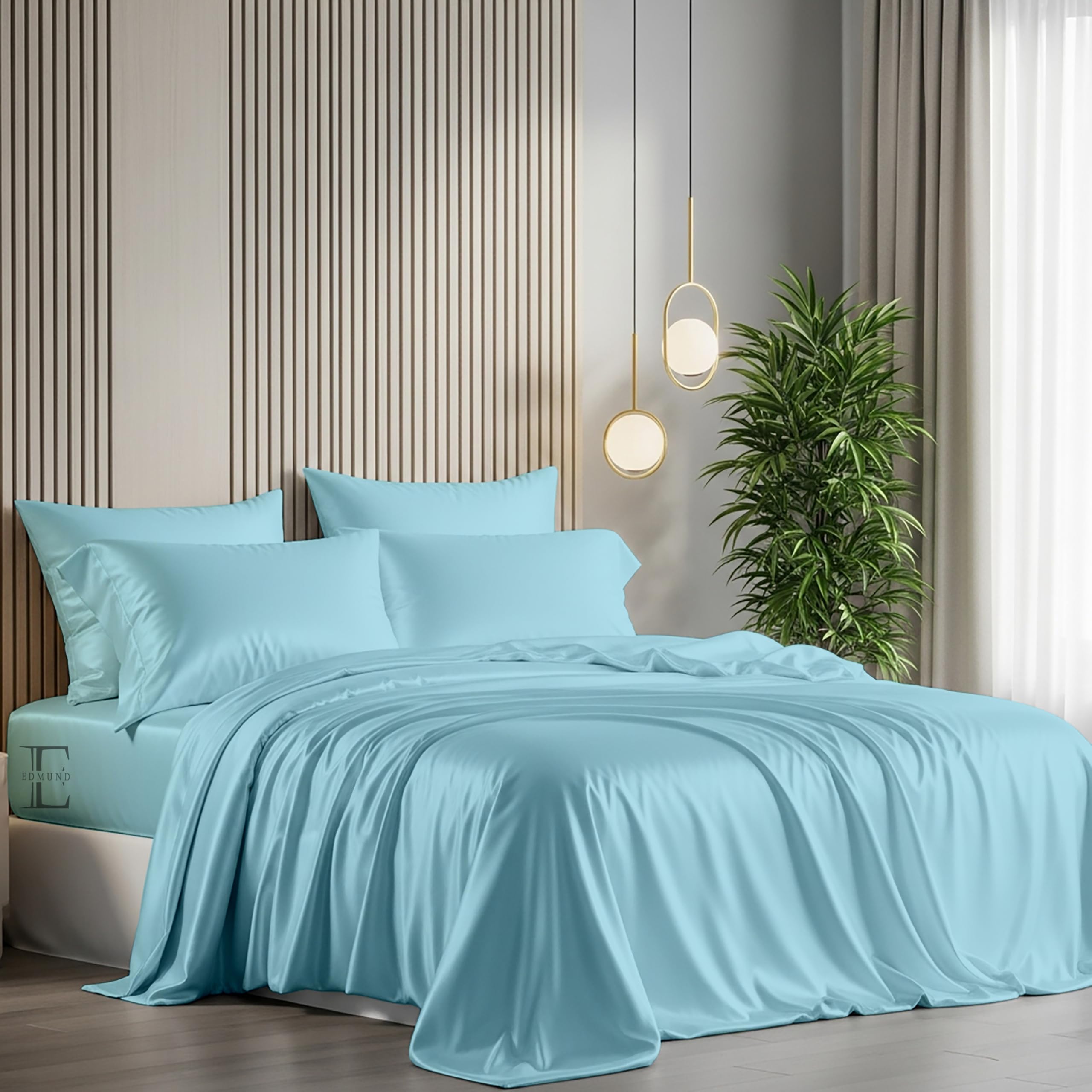EDMUND  Satin bedsheet Single Bed|Soft and, Best for Couple Gift |Hypoallergenic and Washable bedsheet for Single Bed (60x90 In