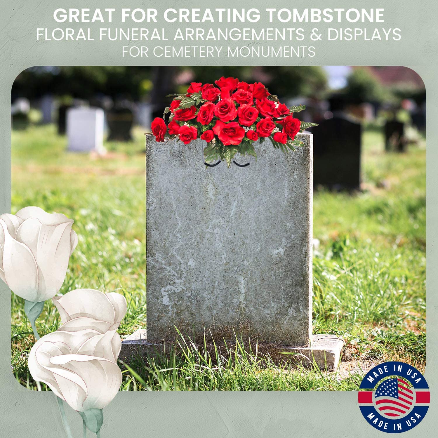 2 Pack 12 Inch Wire Headstone Saddle With Foam Attached Rustproof Galvanized Cemetery Gravestone Saddle Made In Usa