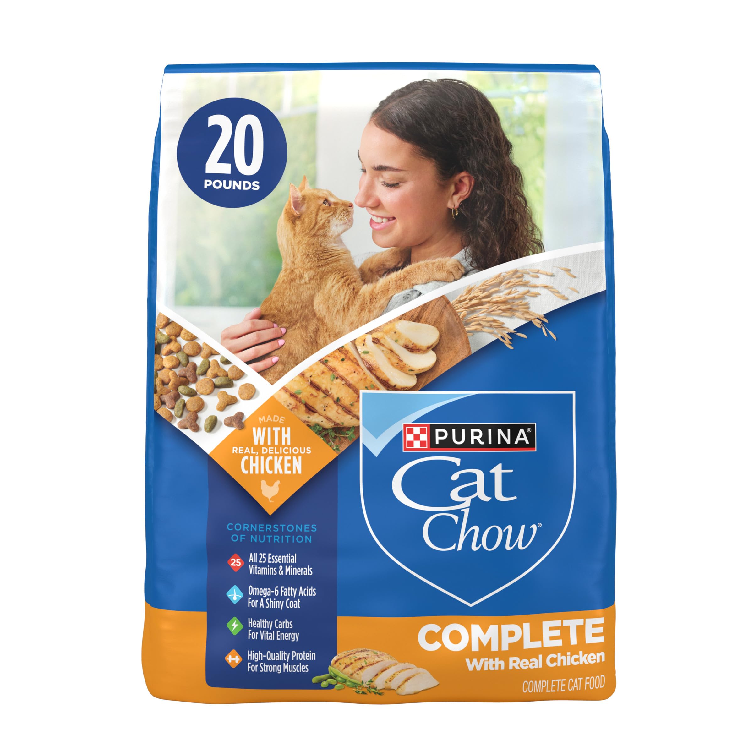 Purina Cat Chow Complete High Protein Cat Food Dry with Real Chicken - 20 Pounds (Pack of 1)