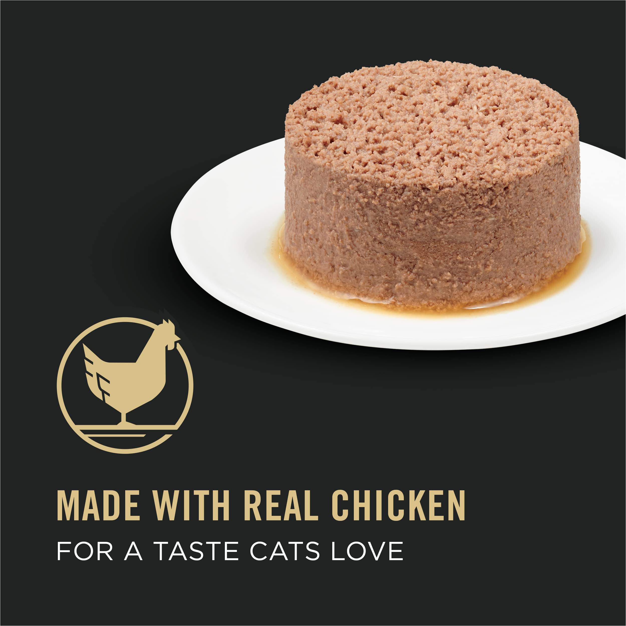 Purina Pro Plan High Protein Senior Wet Cat Food Pate, Chicken & Beef, 3 Oz. Cans, Pack of 24, for Cats 11 Years and Older