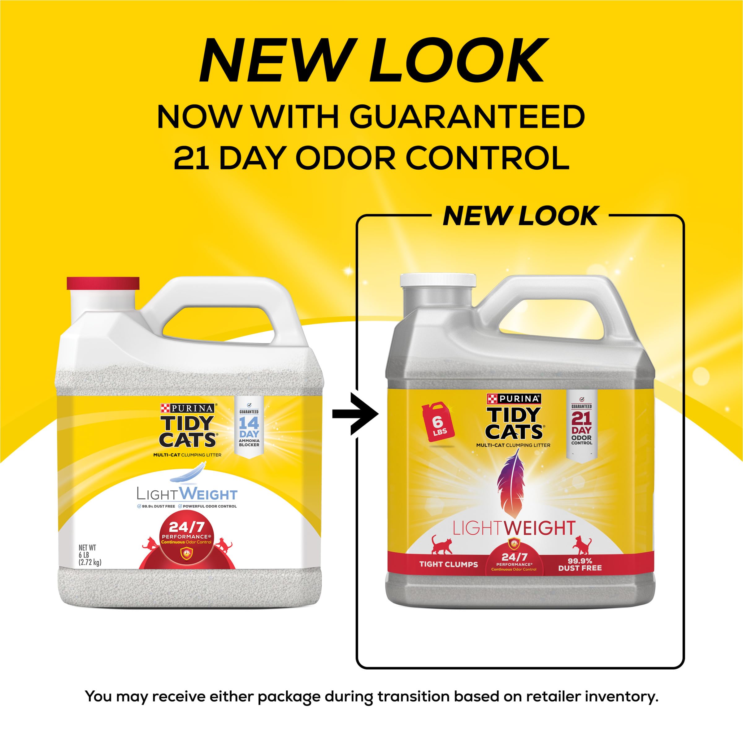 Purina Tidy Cats Lightweight, Low Dust, Clumping Cat Litter Odor Control 24/7 Performance Multi Cat Litter - 6 Lb. Jug