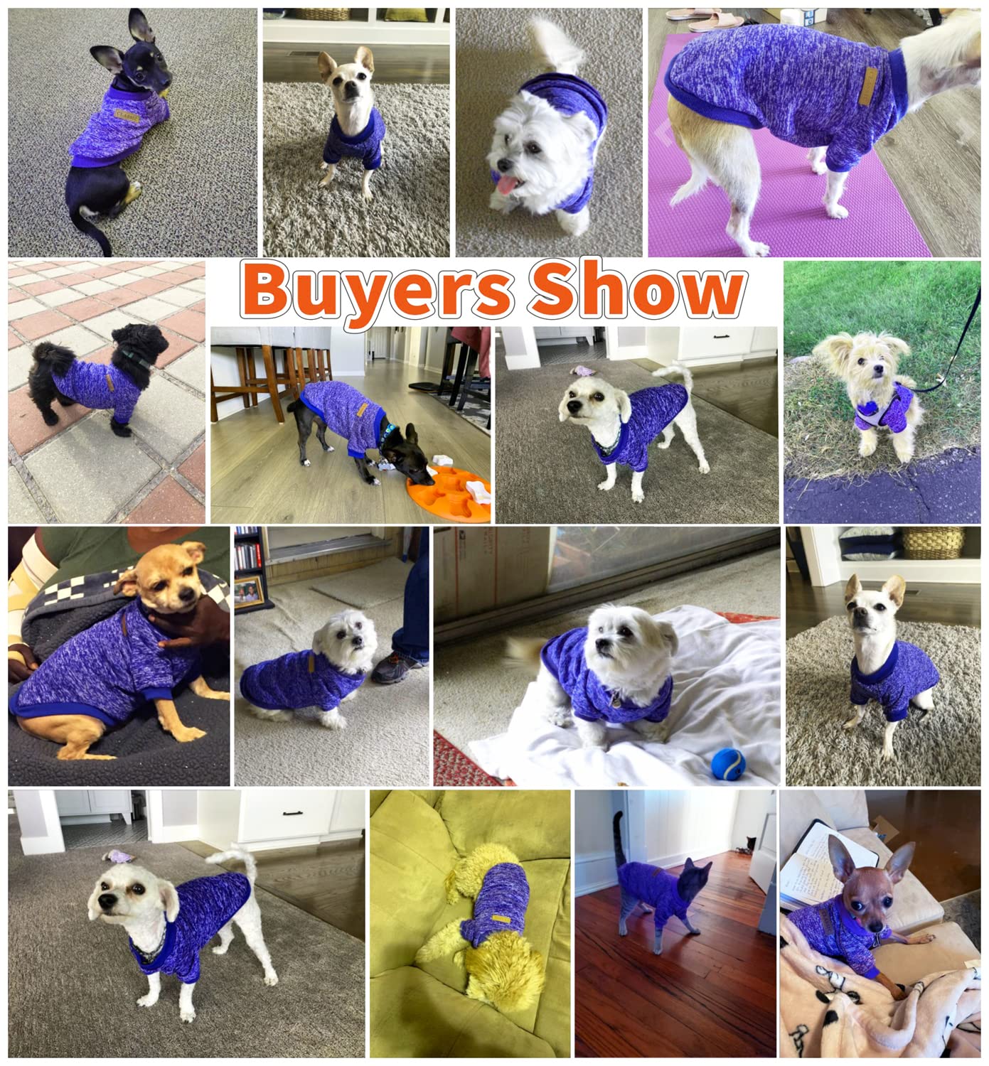 Idepet Pet Dog Classic Knitwear Sweater,Fleece Dog Coat For Small,Medium,Large Dog,Warm Pet Dog Cat Clothes,Soft Puppy Customes