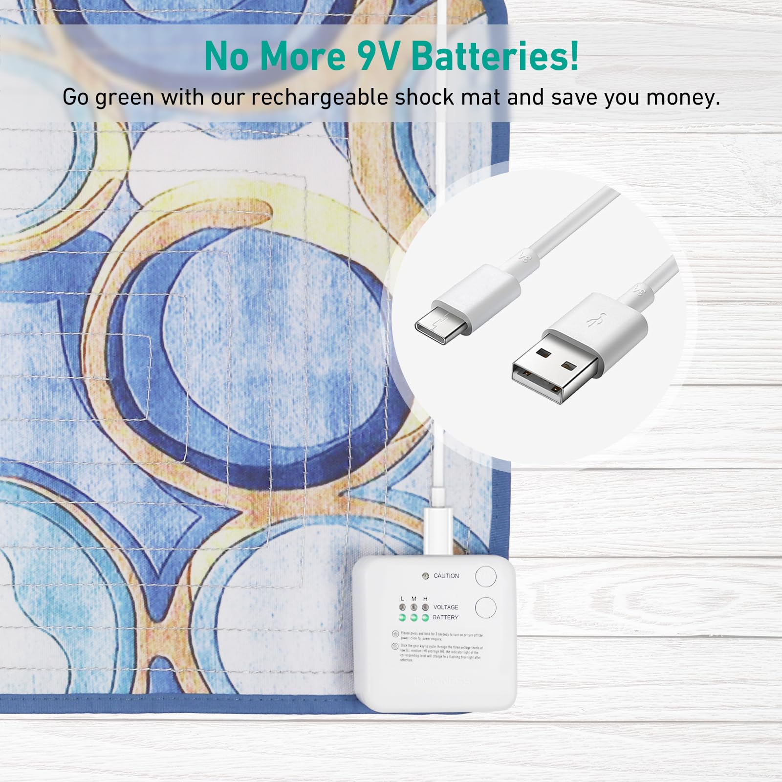 Dogness Rechargeable Pet Shock Mat, 59''X15'' Safe Cat Repellent Mat Electronic Training Pads Keep Dogs And Cats Off Couch, Bed,