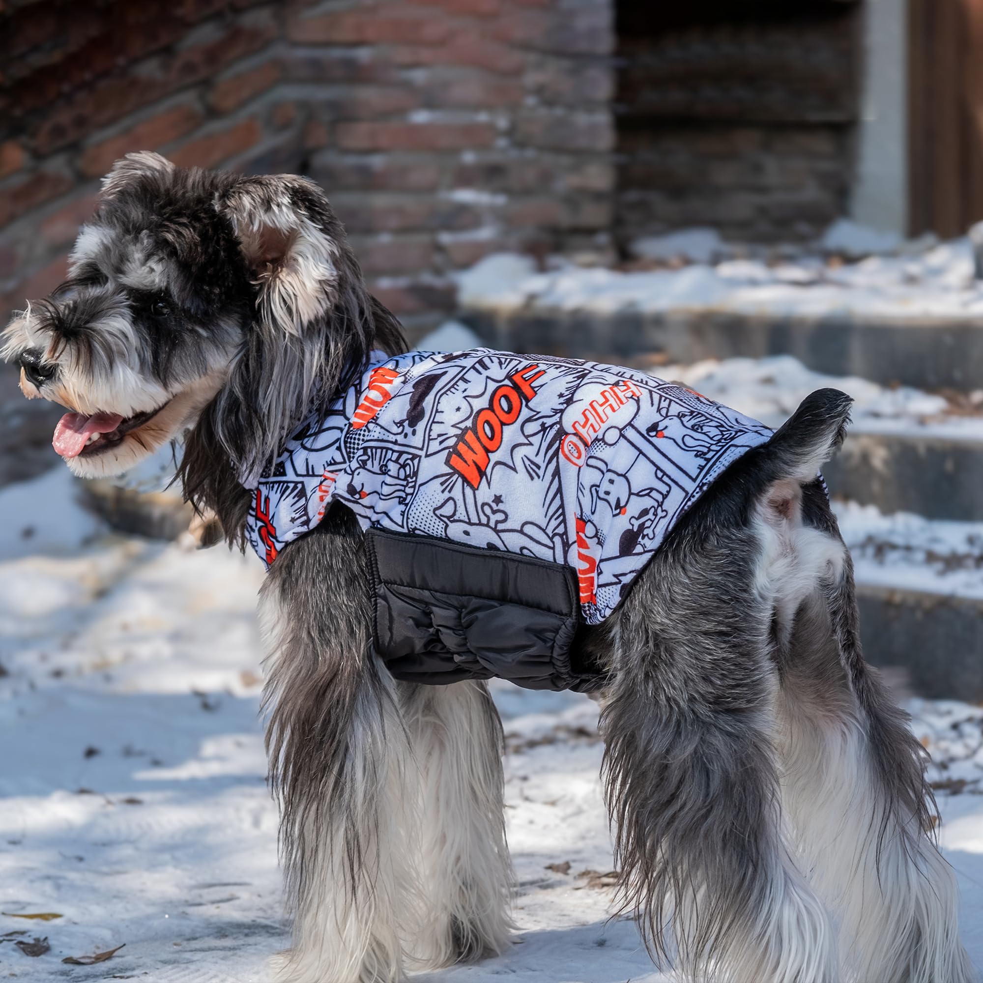 Cutebone Winter Dog Coat Waterproof Windproof Dog Jacket Reversible Dog Vest Thick Adjustable Dog Cold Weather Coats For Small M