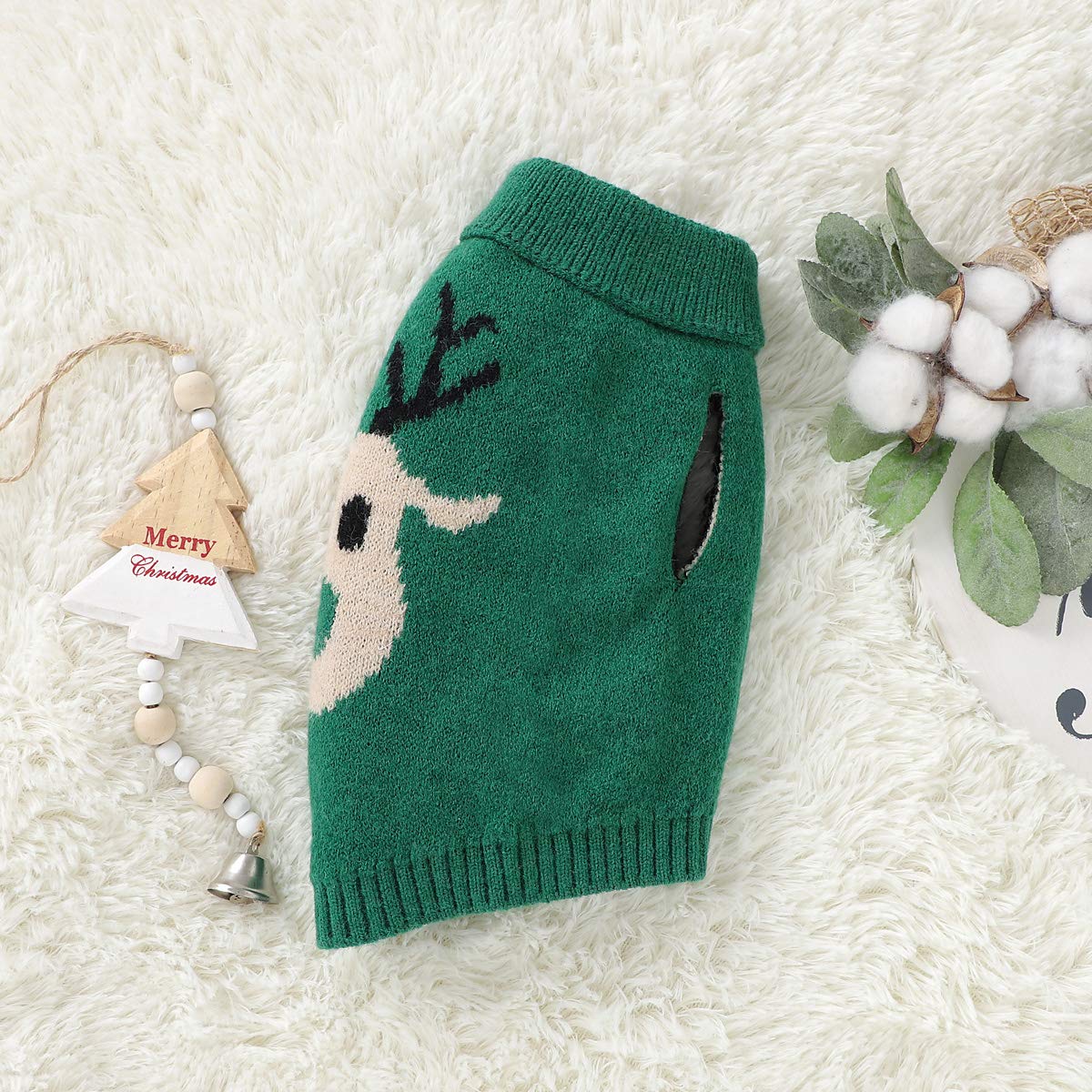 Zjyufy Christmas Dog Sweater Small Dog Boys Sweater Xmas Soft Winter Warm Dog Sweater Reindeer Turtleneck Knitted Sweater For Sm