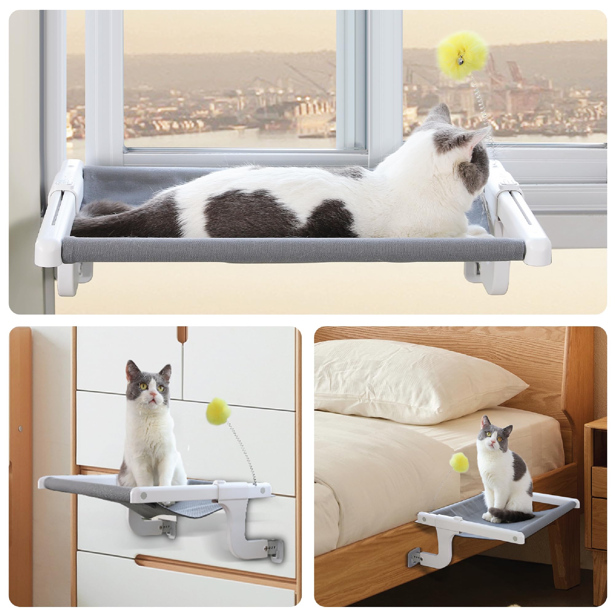 Svd.Pet Cat Window Perch, Cat Hammock Window Seat With Sturdy Metal Frame For Large Cats And Kittens, Easy To Adjust For Windows