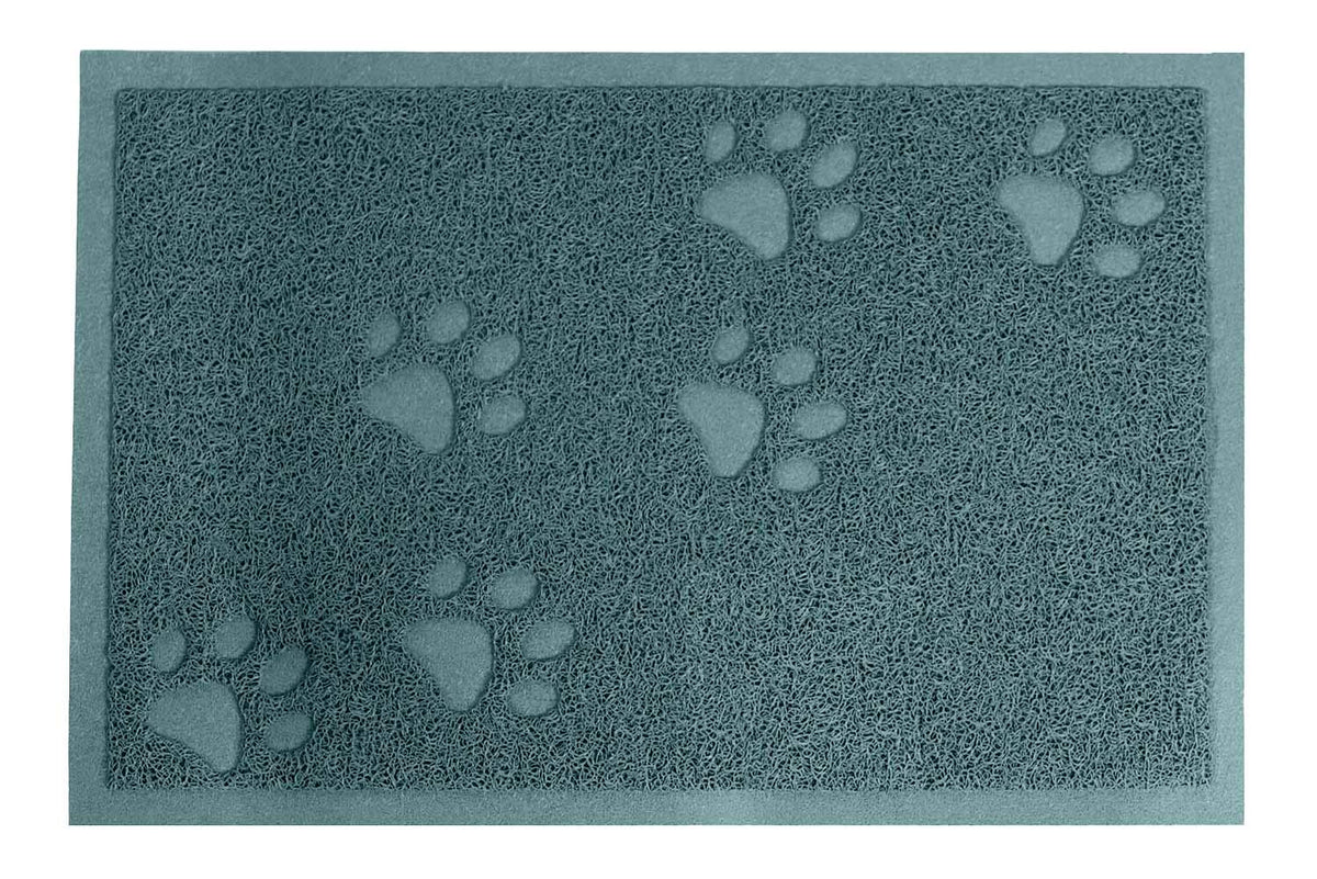 Darkyazi Cat Litter Box Mat For Floor Litter Trapping Mat Non-Slip Backing, Scatter Control, Easy Clean, Water Resistant, Soft On Paws (15.75' X 11.75',Silver Blue)