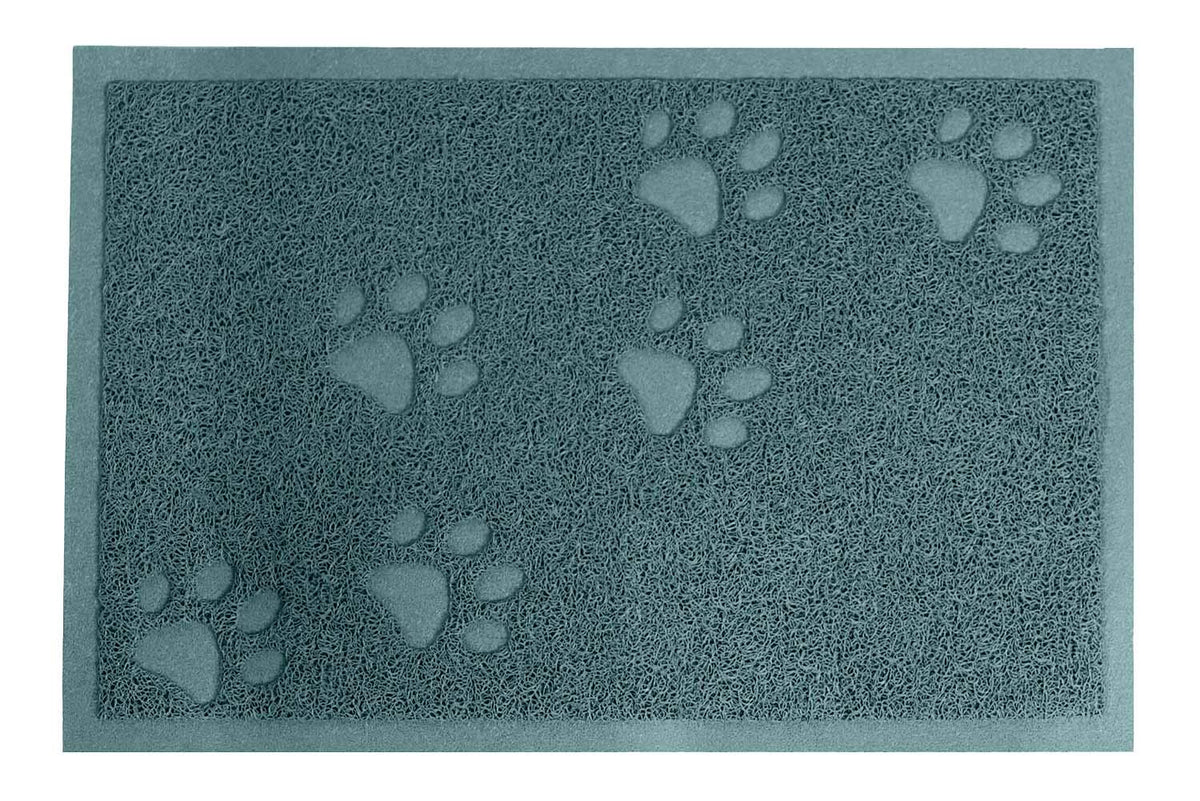 Darkyazi Cat Litter Box Mat For Floor Litter Trapping Mat Non-Slip Backing, Scatter Control, Easy Clean, Water Resistant, Soft On Paws (23.5' X 15.75',Silver Blue)