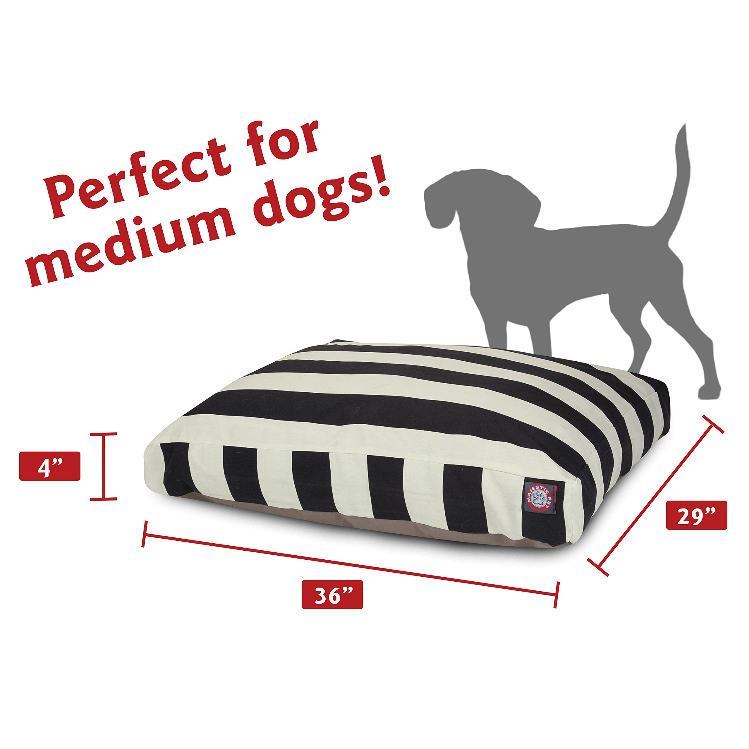 Majestic Pet Rectangle Medium Dog Bed Washable – Non Slip Comfy Pet Bed – Dog Crate Bed With Removable Washable Cover – Dog Kennel Bed For Sleeping - Dog Bed Medium Breed 36X29X4 Inch – Black