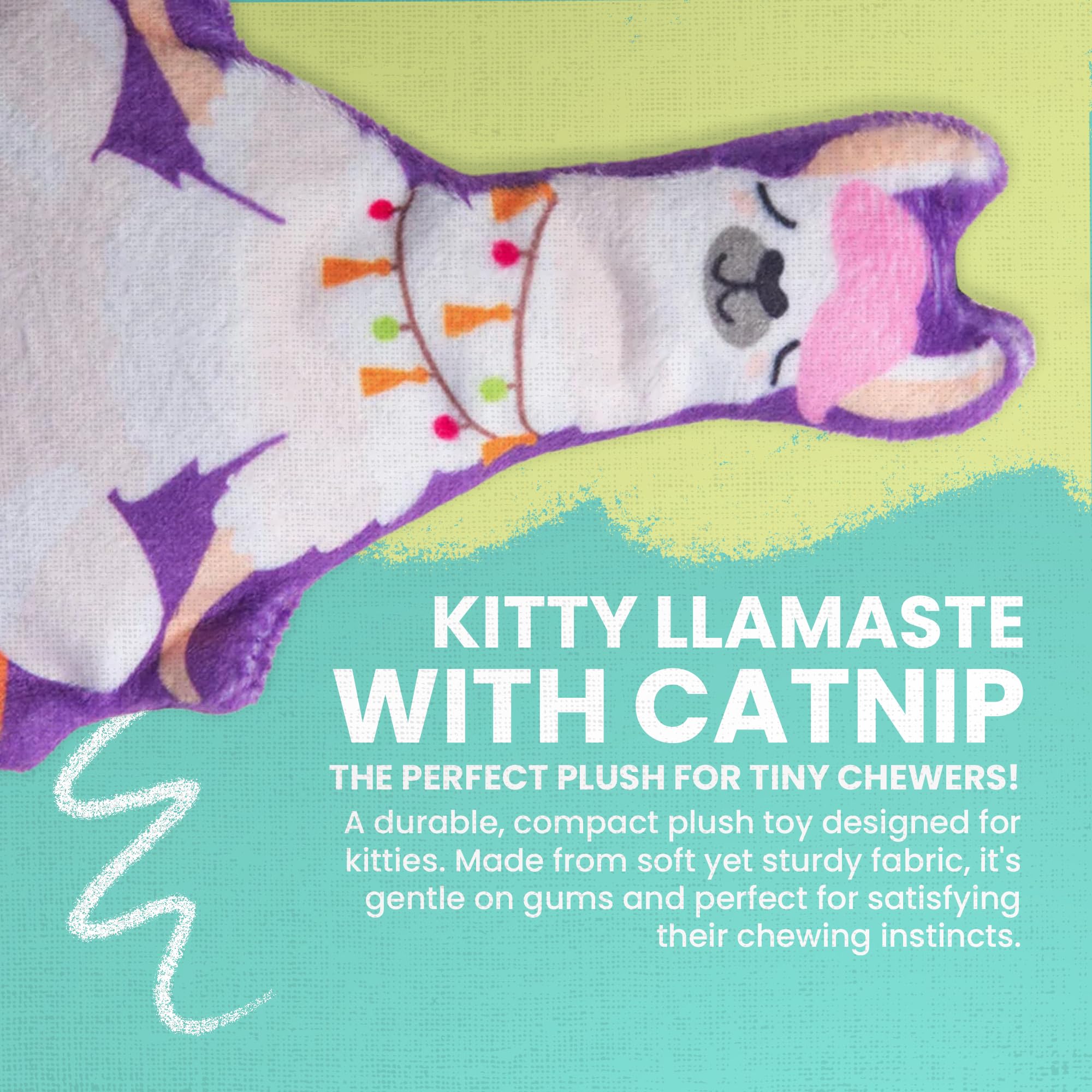 Snugarooz Kitty Llamaste Cat Toy With Catnip Inside And Repair Patch - Crinkle ?Eco Friendly - Engaging And Fun - Made From Recycled Water Bottle