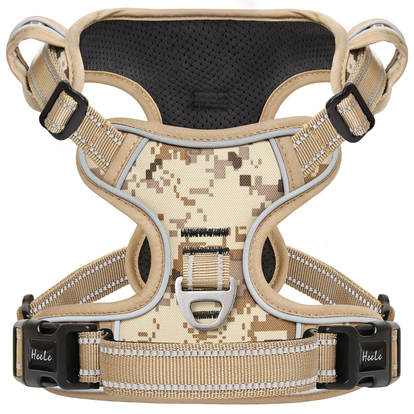 Heele Dog Harness, No Pull Adjustable Padded Reflective Harness For Small Medium Large Dogs With Handle For Walking Training,Cam