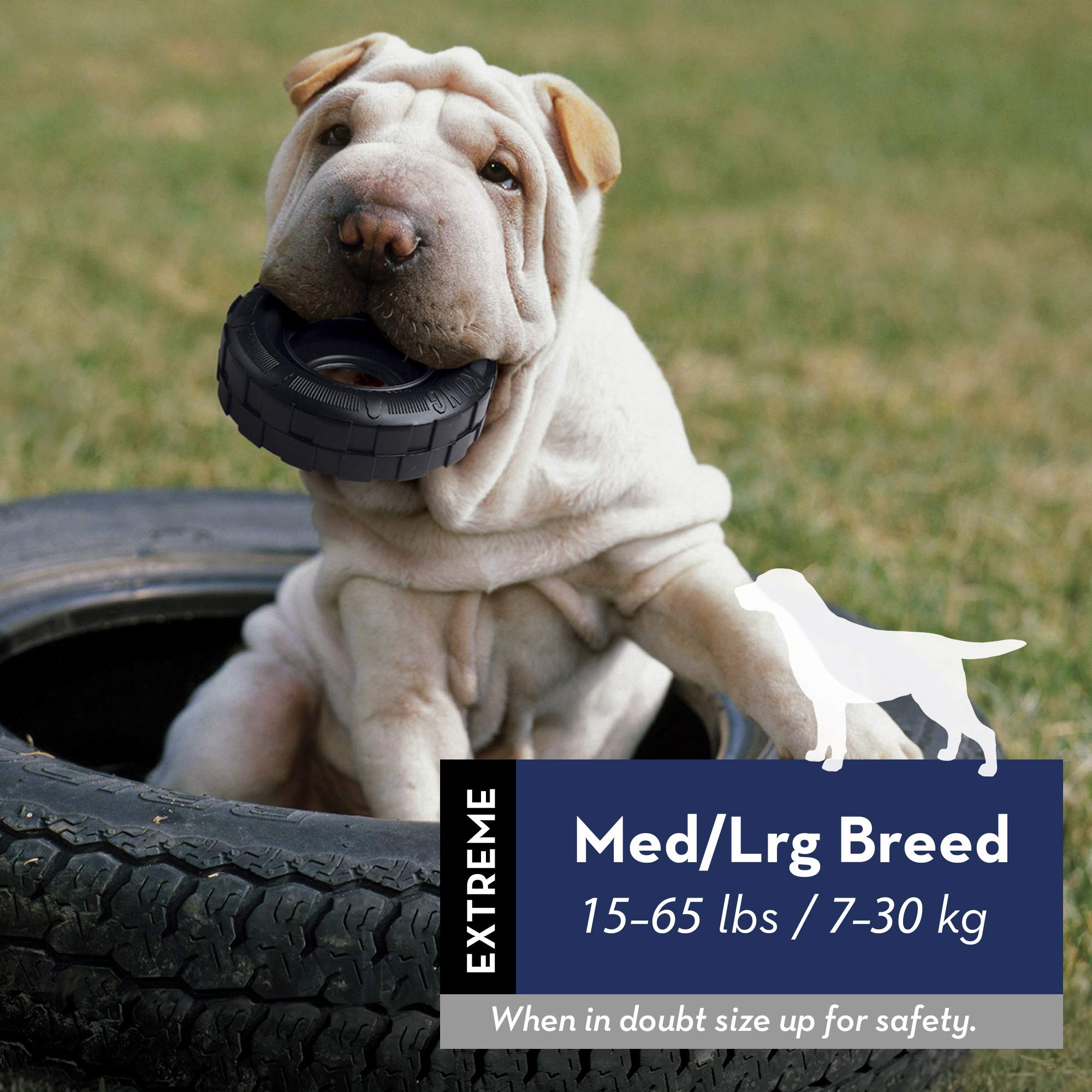 Kong Extreme Tires - Kong'S Most Durable Natural Rubber Chew & Fetch Toy - Treat Dispenser Dog Tire Toy - Pet Supplies For Outdoor & Indoor Play - For Medium/Large Dogs