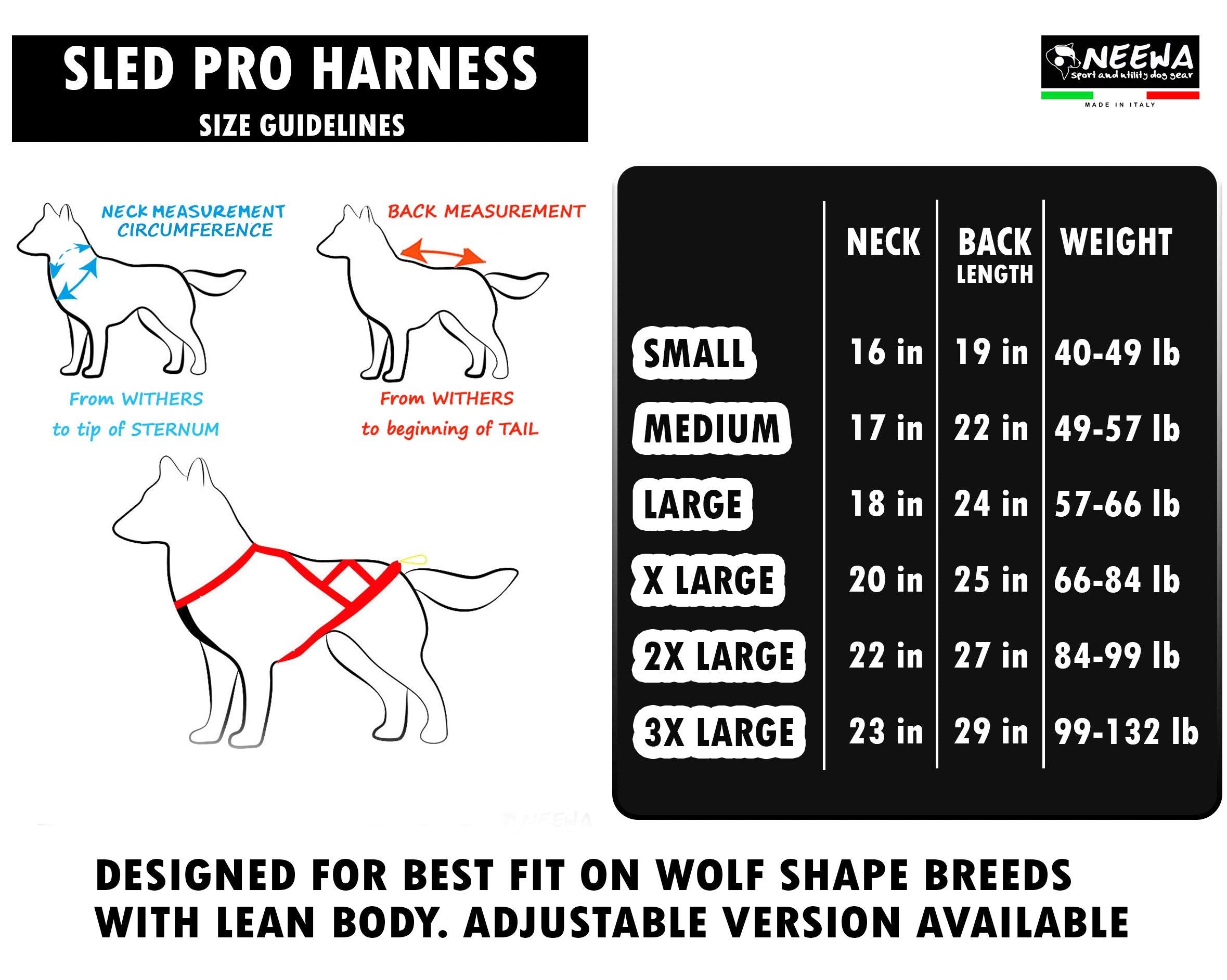 Neewa Sled Pro Harness (Medium, Orange), Dog Pulling Harness, Husky Harness, Mushing Harness, X Back Harness Dog for Dog Exercis
