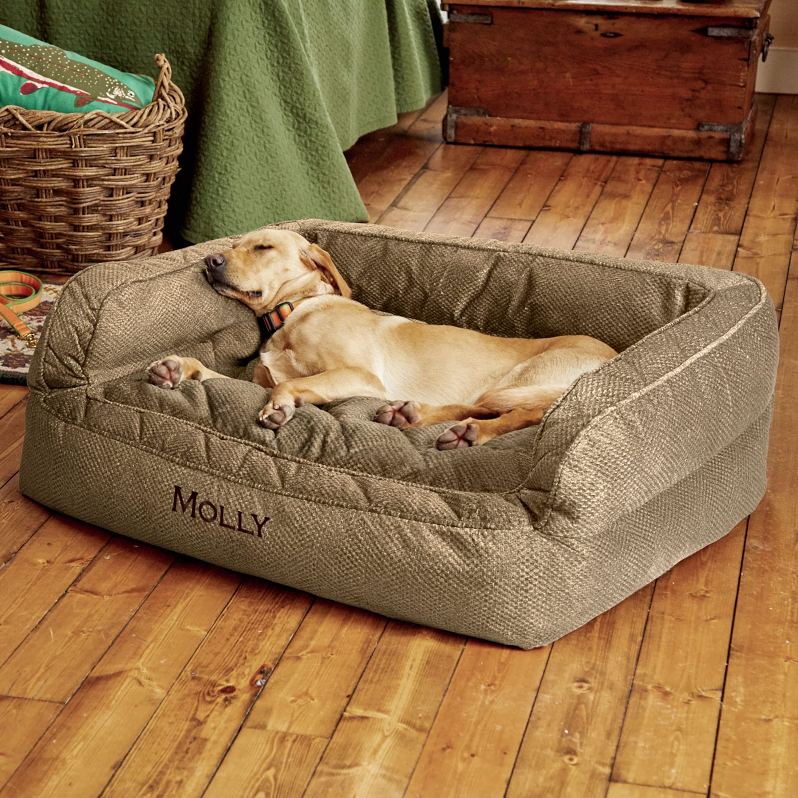Orvis Comfortfill-Eco Couch Dog Bed, Brown Tweed - Large