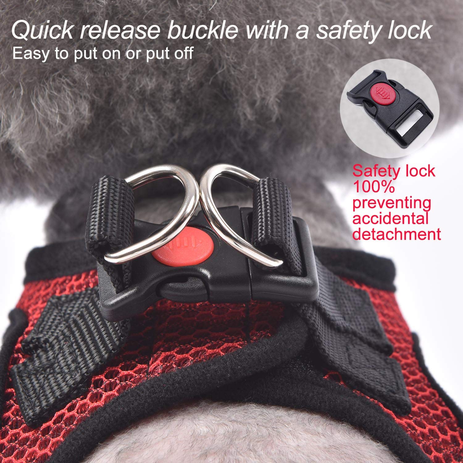 matilor Dog Harness Step-in Breathable Puppy Cat Dog Vest Harnesses for Small Medium Dogs Red