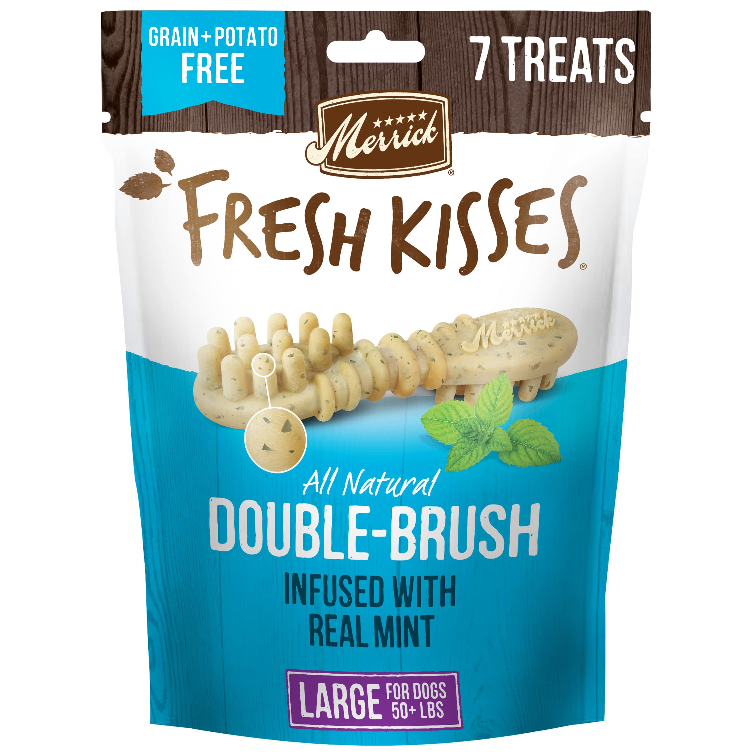 Merrick Fresh Kisses Mint Breath Strips For Large Dogs (70  Lbs) 11.7Oz