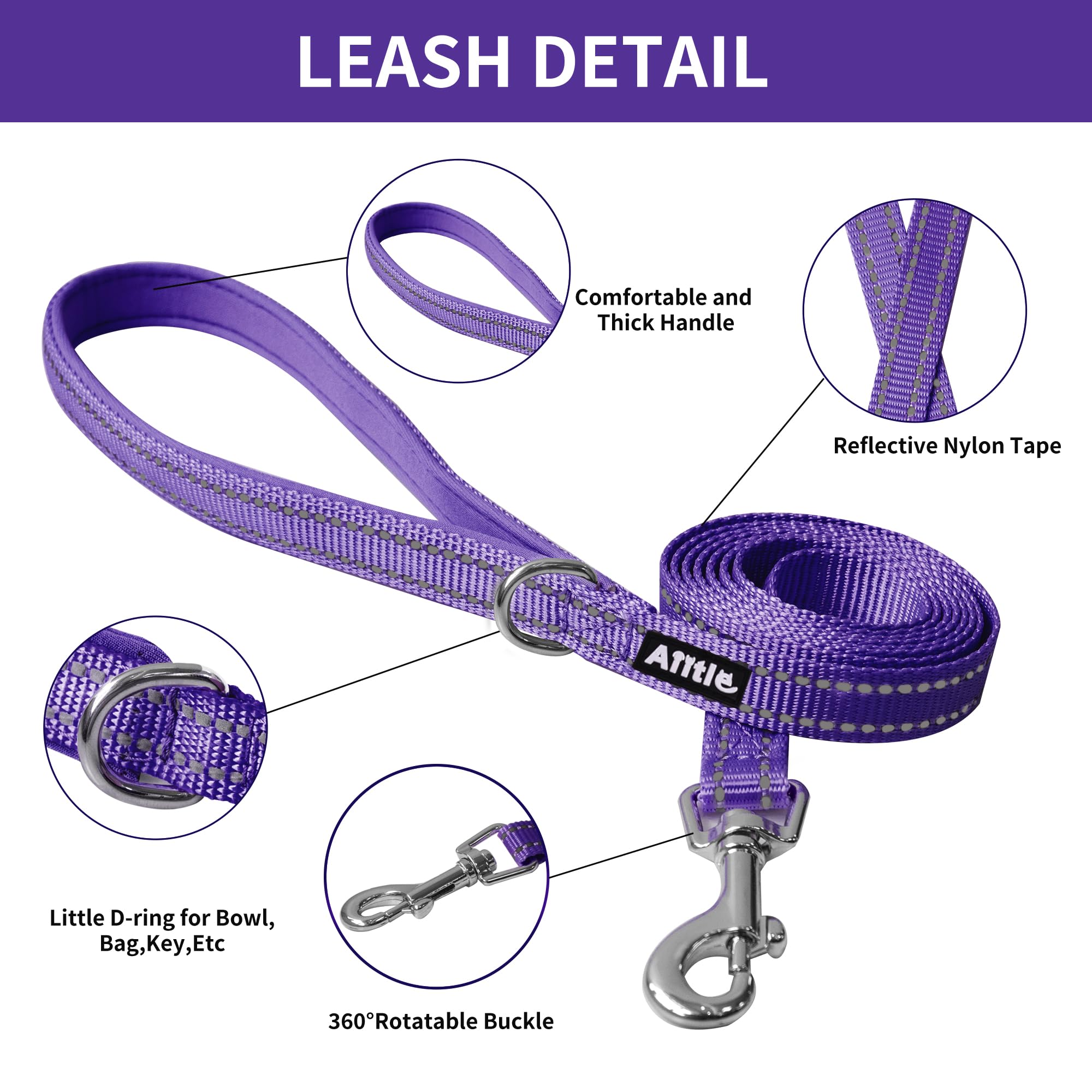 Aiitle Comfortable Dog Harness And Leash Set For Walking - Spring Step In Vest Harness,Reflective Bands, Adjustable No Pull Pupp