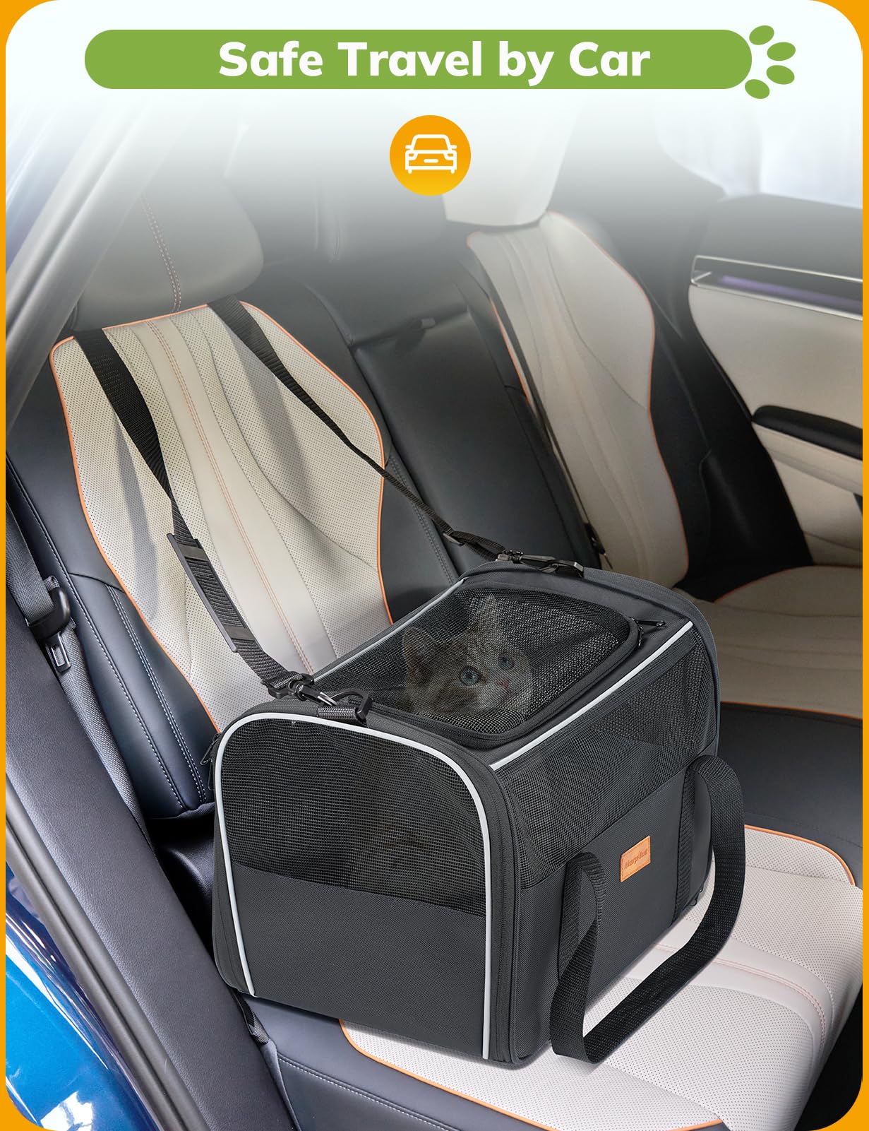 Morpilot Cat Carrier Soft - Portable Pet Carrier For Small Or Medium Cats, Dogs And Puppy Up To 14Lbs, Airline Approved Dog Carr