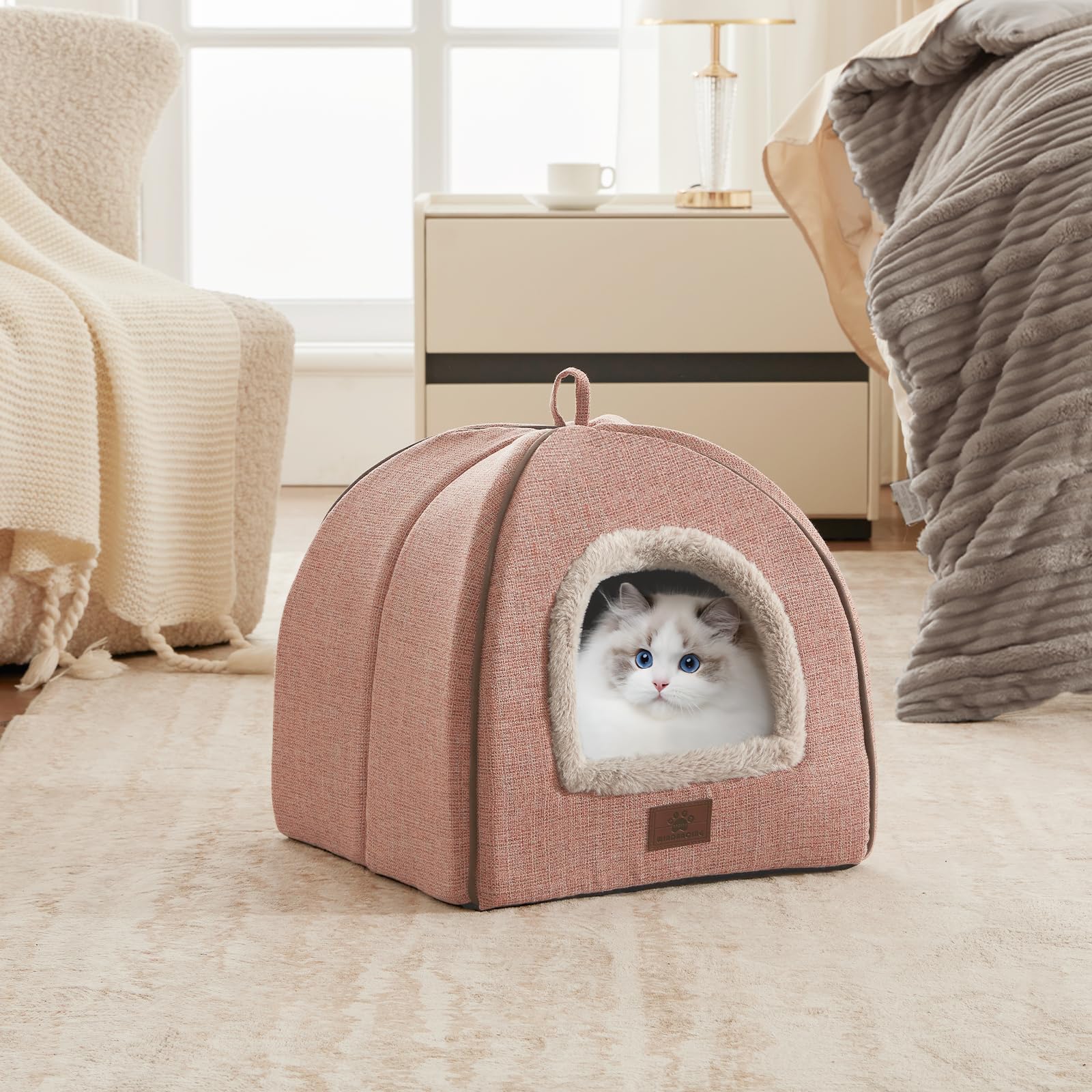 Windracing Cat Bed For Indoor Cats - Cat Cave Beds Cat House Cat Tent With Removable Washable Cushioned Pillow, Soft Kitten Beds