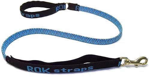 Rok Straps Stretch 54' Leash For Large Dogs 60Lbs Plus - Color: Blue W/Black