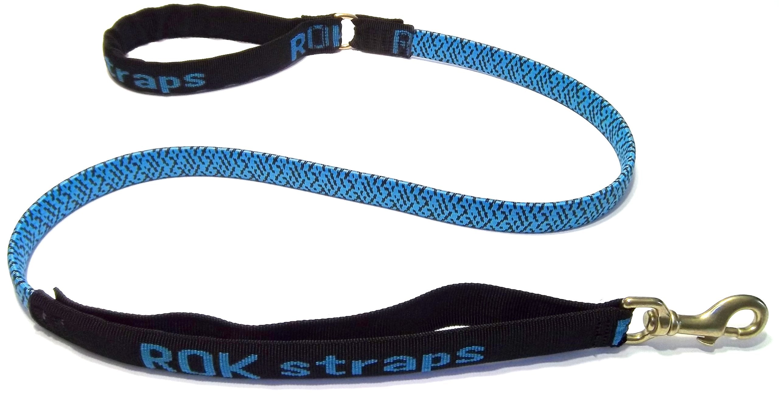 Rok Straps Stretch 54' Leash For Large Dogs 60Lbs Plus - Color: Blue W/Black