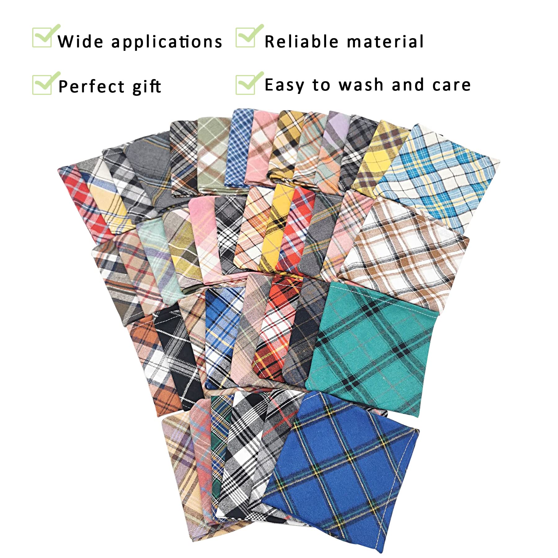 Jpgdn 100Pcs/Pack Small Dog Bandana Bulk 24.4*17.3In Pet Bandanas Pack Kerchief Washable Triangle Bibs Head Scarves Scarfs Rando