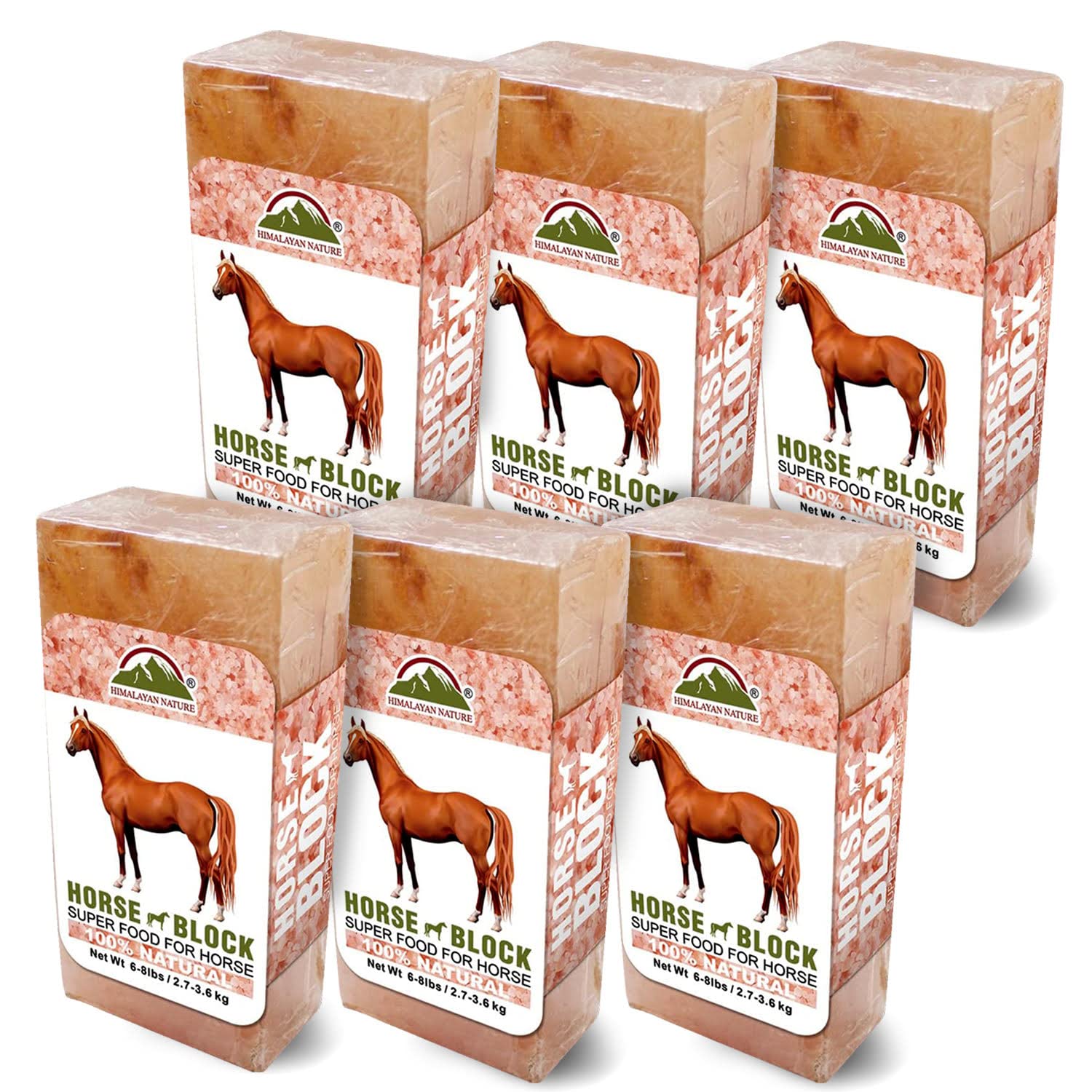 Himalayan Nature Licking Salt for Horse - 6 Pack, Pink