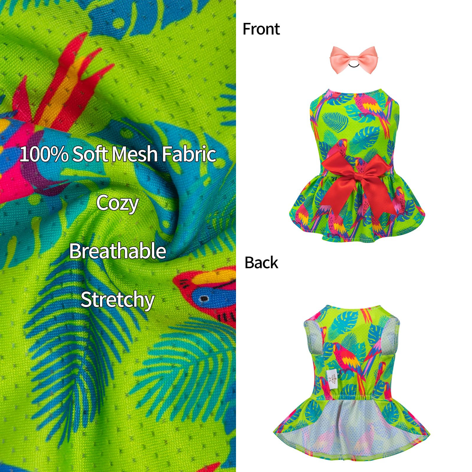 Cutebone Dog Mesh Dress Puppy Sundress Pet Outfit Summer Fashion For Small Dogs Girl Cat Clothes Bf24M