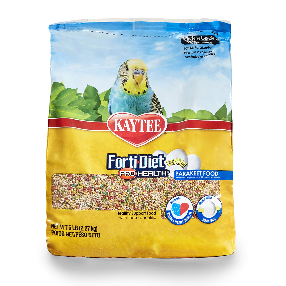 Kaytee Forti-Diet Egg-Cite Parakeet Pet Bird Food, 5 Pound