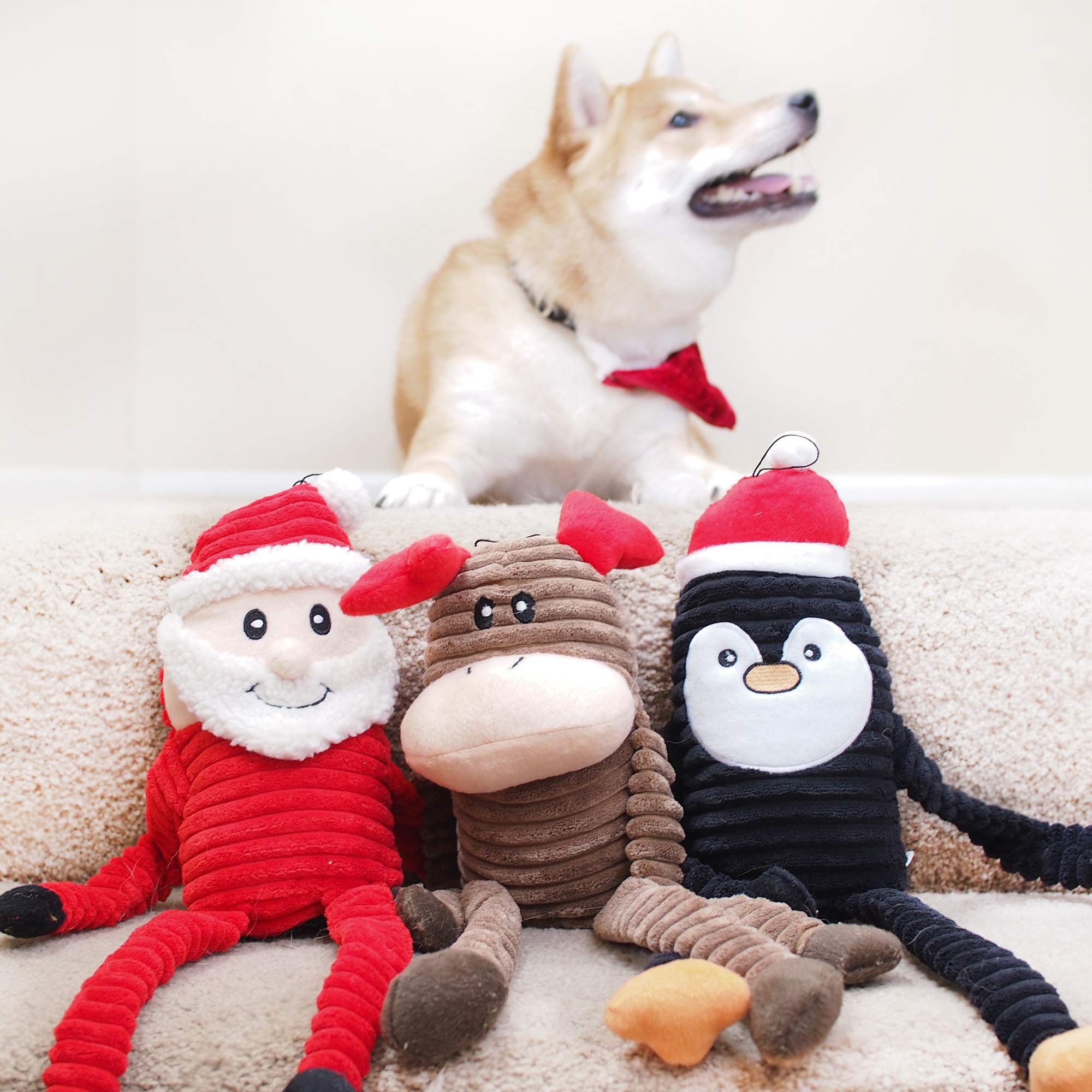 Zippypaws Crinkle Christmas Dog Toy - Plush Squeaky Holiday Dog Gifts For Small & Medium Puppy Dogs, Interactive Hide & Seek Stocking Stuffers For Pets - Holiday Penguin, X-Large