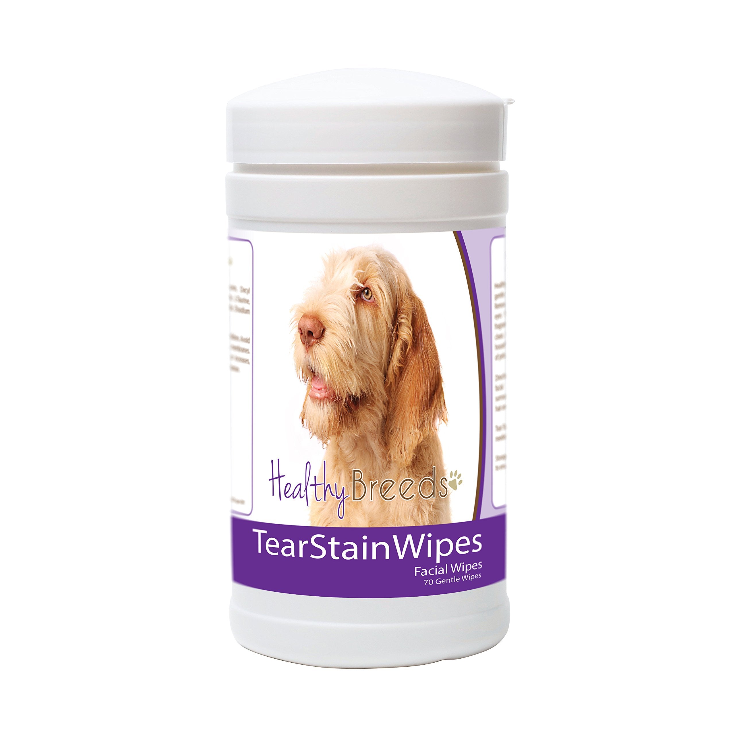 Healthy Breeds Spinoni Italiani Tear Stain Wipes - Fragrance-Free Facial Wipes For Dogs - Gentle Enough For Daily Use - 70 Count