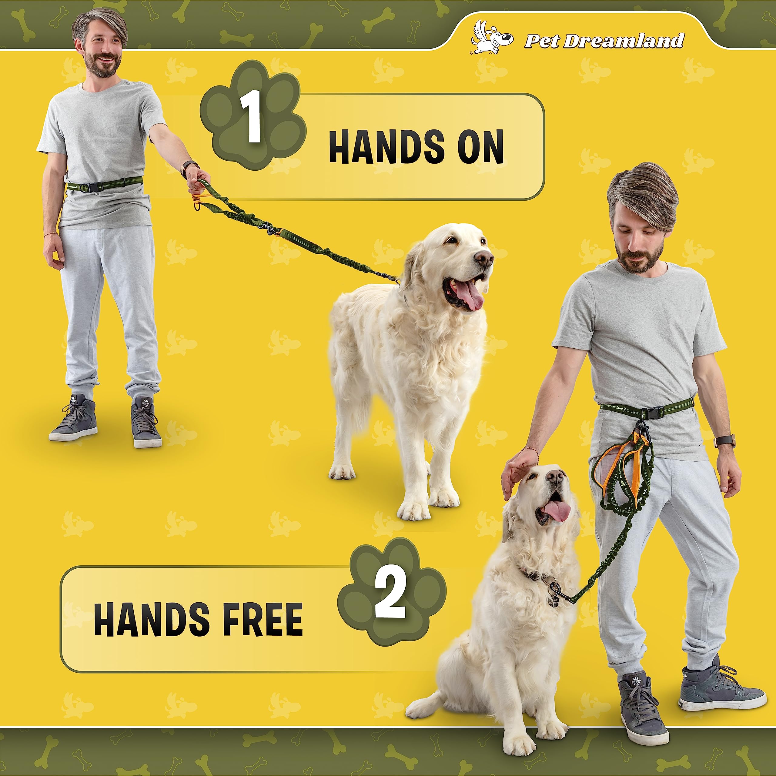 Exquisite Hands-Free Dog Leash For Large Dogs: Ultimate Comfort & Freedom For Running, Walking, Hiking. Premium Quality, Durable & Versatile Dog Waist Leash Belt. Your Dog Will Love This Waist Leash