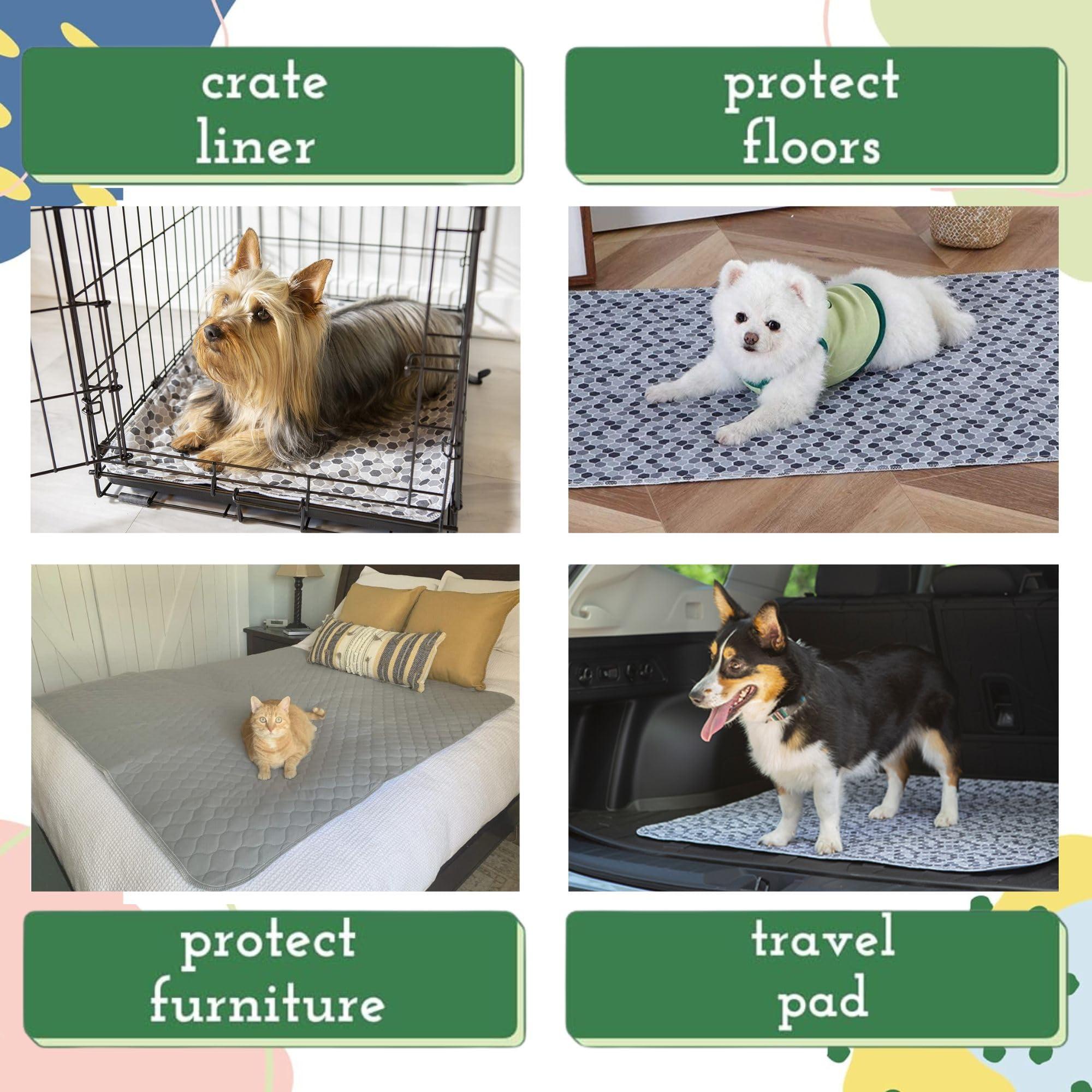 Caldwell 'S Pet Supply Co. Potty Pads, Washable Pee Pads For Dogs, Reusable Pee Pads For Dogs, Puppy Potty Mat, Whelping Rug, Re