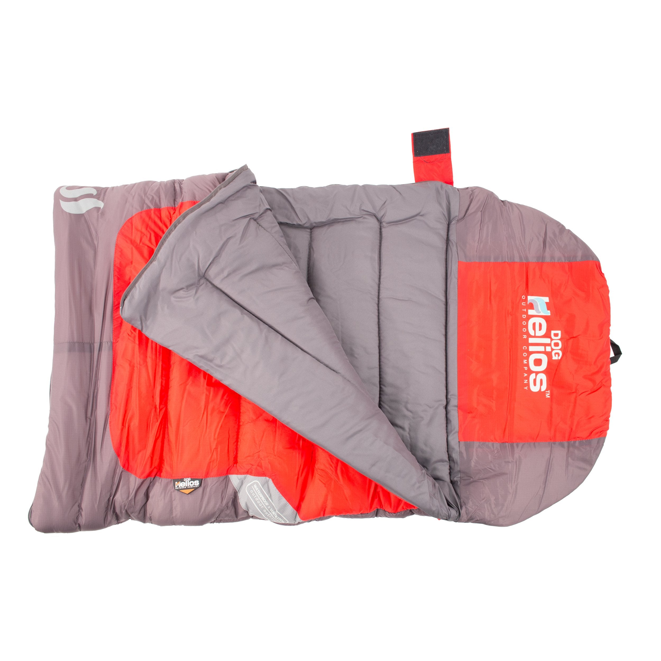 DOGHELIOS 'Trail-Barker' Multi-Surface Water-Resistant Travel Camper Sleeper Pet Dog Bed Mat w/ BlackShark Technology, One Size, Red, Dark Grey