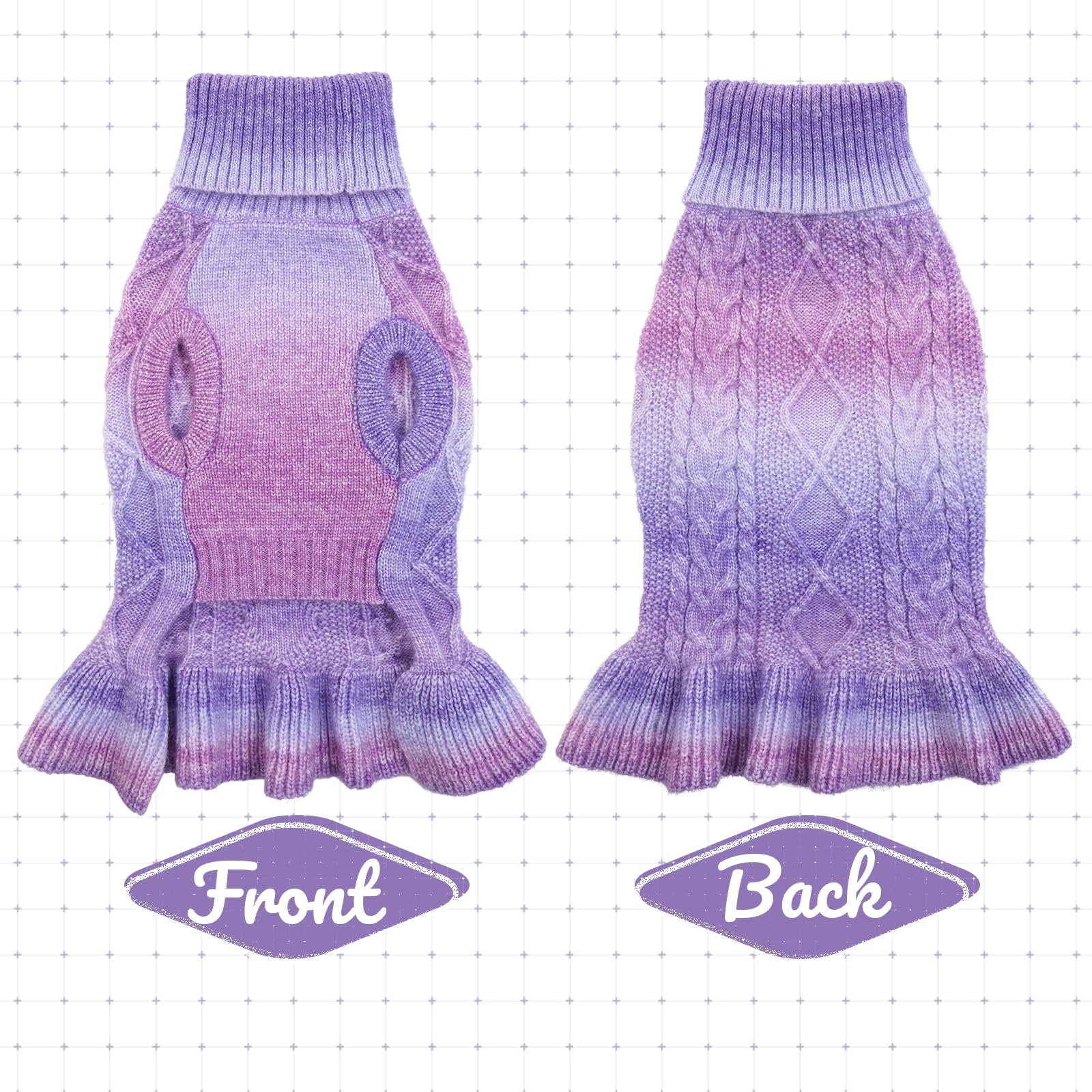 Lelepet Dog Sweater, Dog Sweaters for Large Dogs for Girls Christmas Dog Sweater Dress Pullover Dog Knitwear Cable Knit Warm Dog